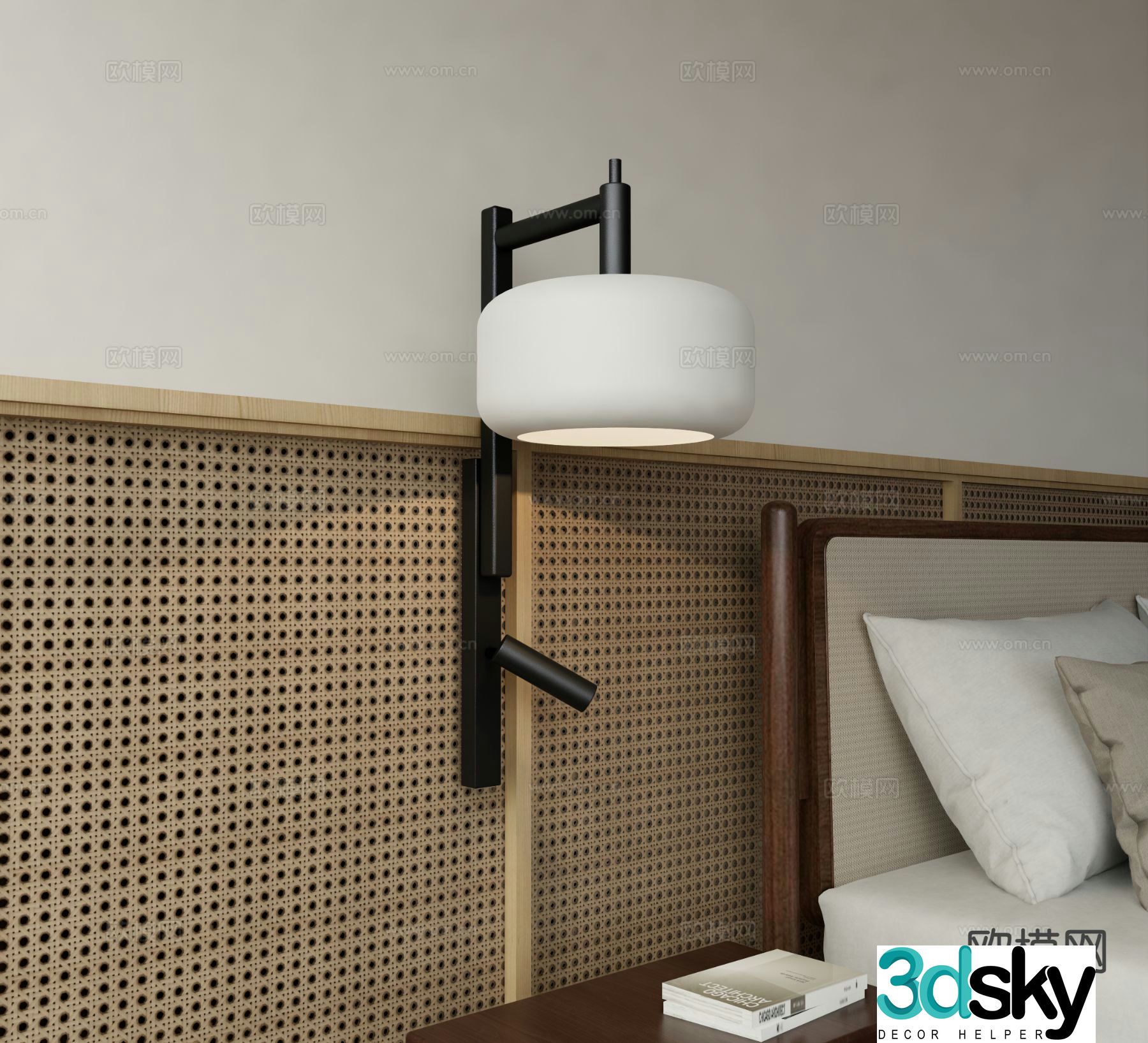 Wabi-sabi wall lamp bedside lamp 3d model