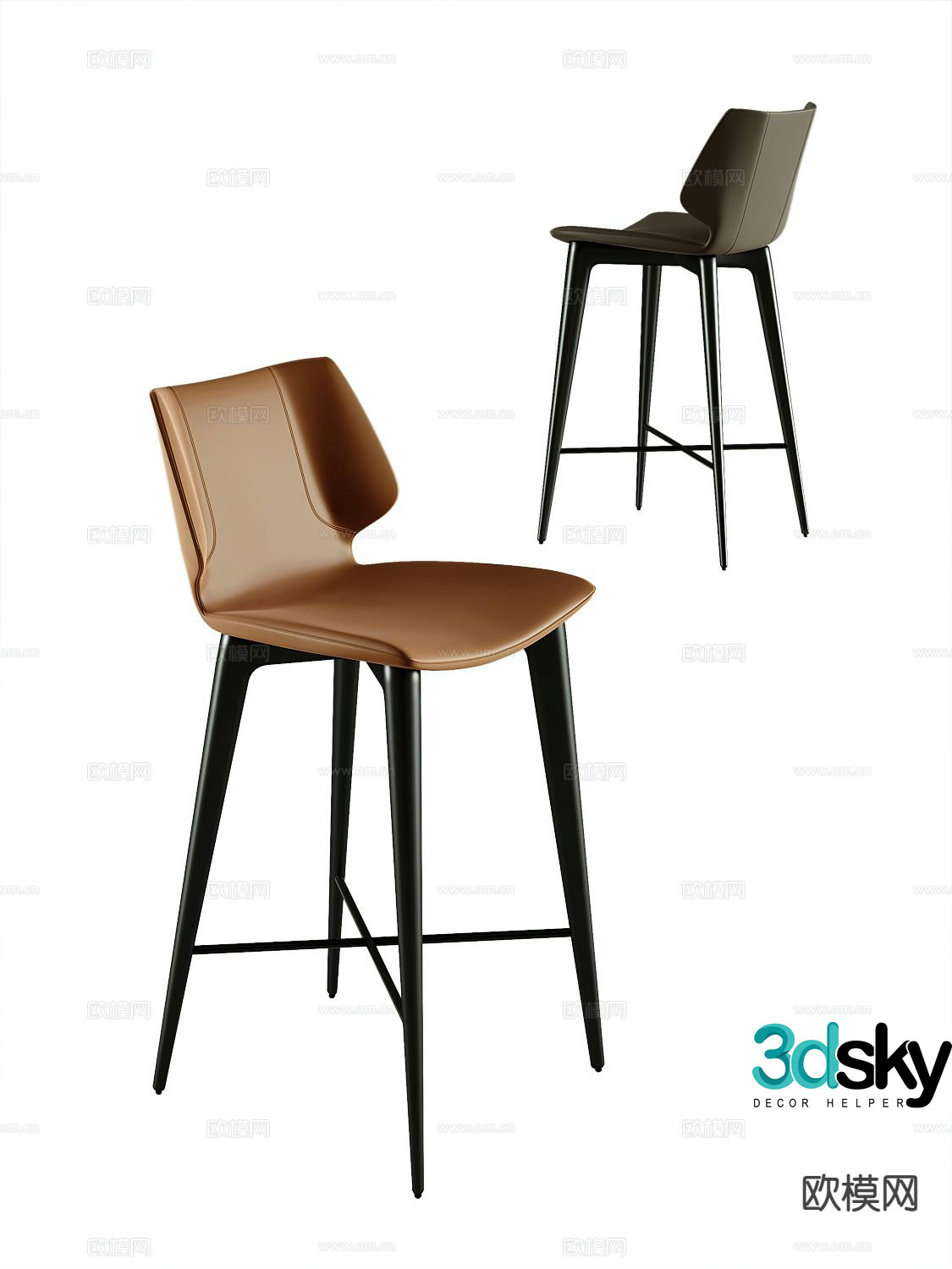 Italian bar stool bar stool 3d model
