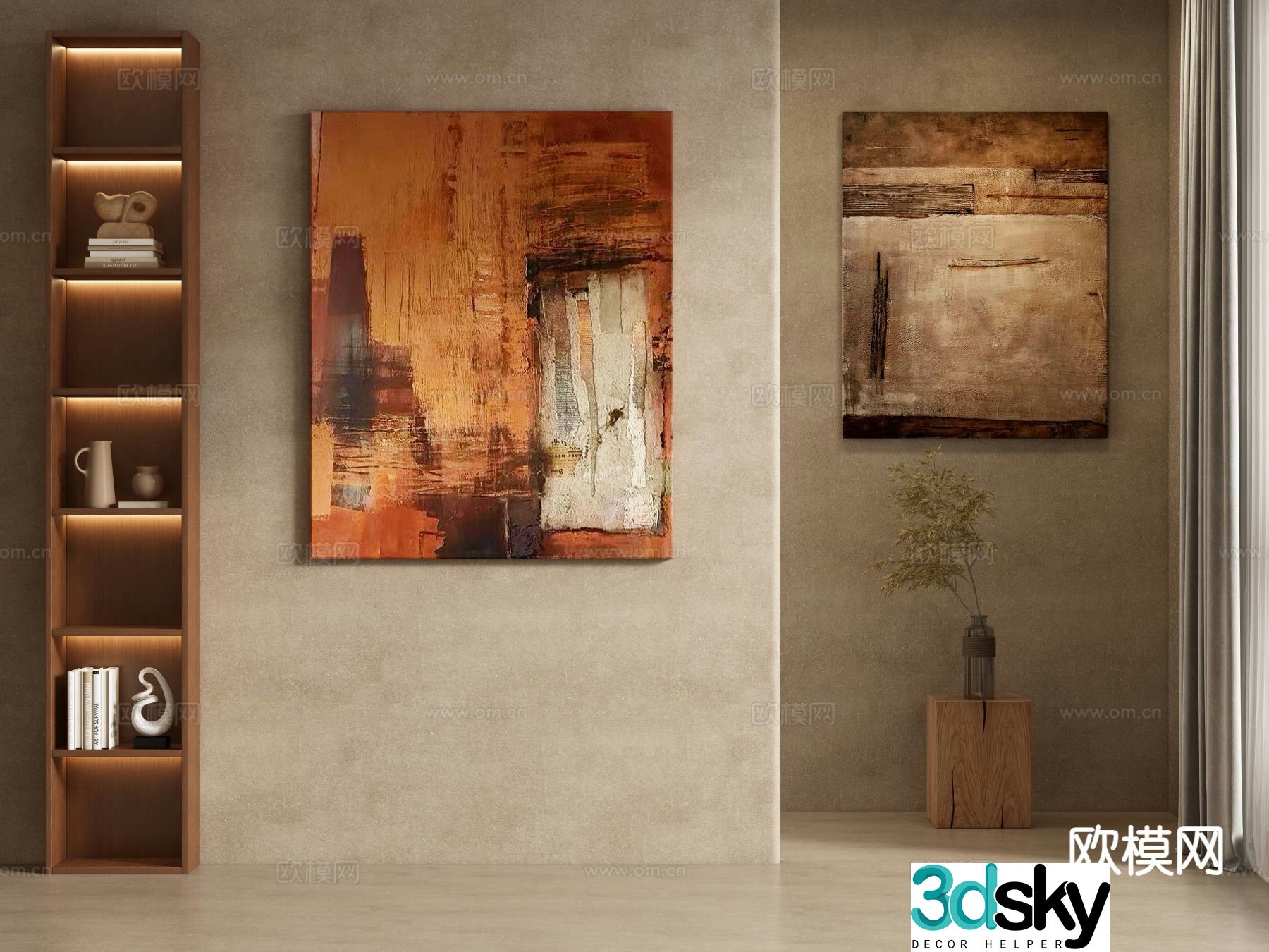 Medieval style art painting texture painting decorative painting 3d model