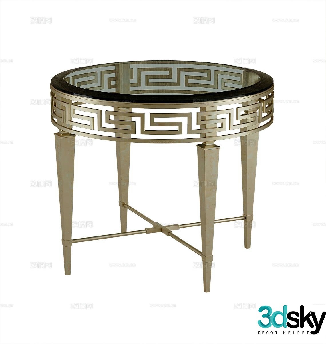American side table corner table round table 3D model