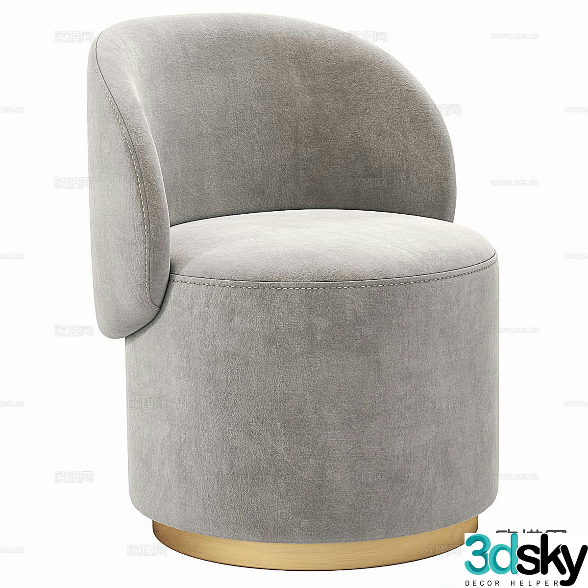 Italian style leisure sofa sofa chair round sofa 3d model