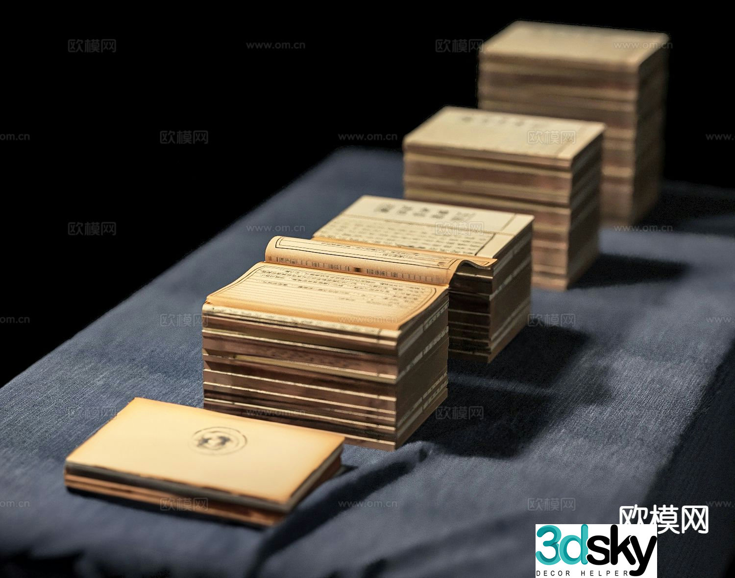 Chinese ancient book books scripture 3d model