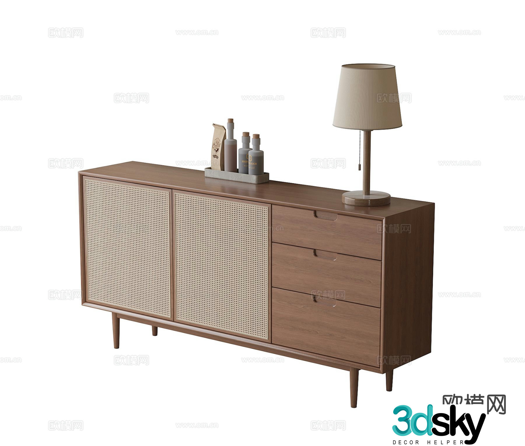 Modern entryway cabinet low shoe cabinet tall cabinet 3D model