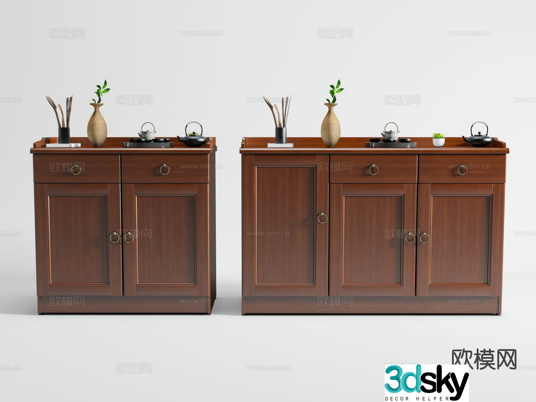 Modern tea cabinet sideboard sideboard 3D model