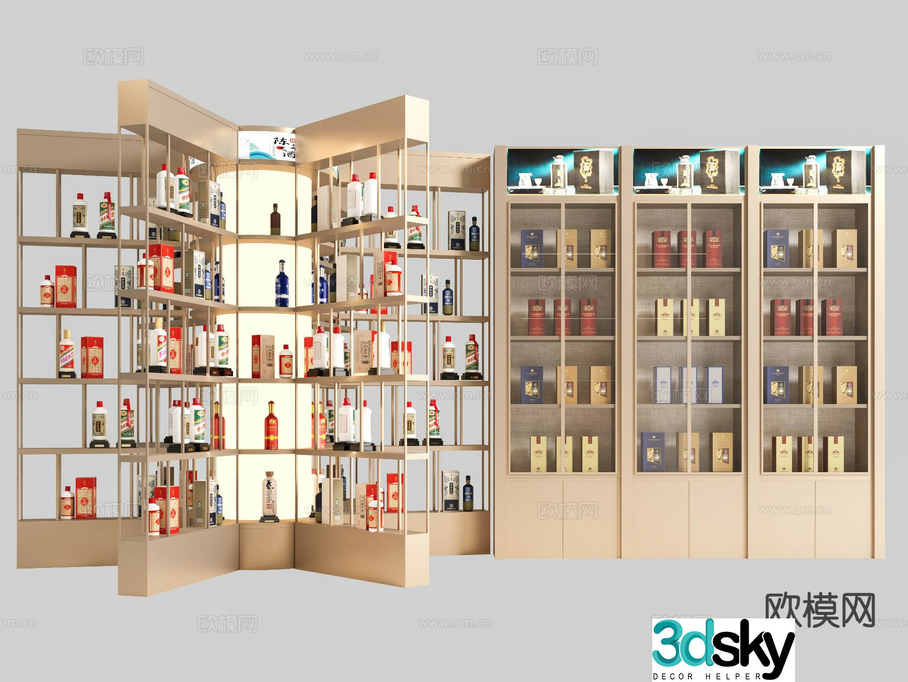 Cigarette hotel wine rack rotating wine cabinet 3d model