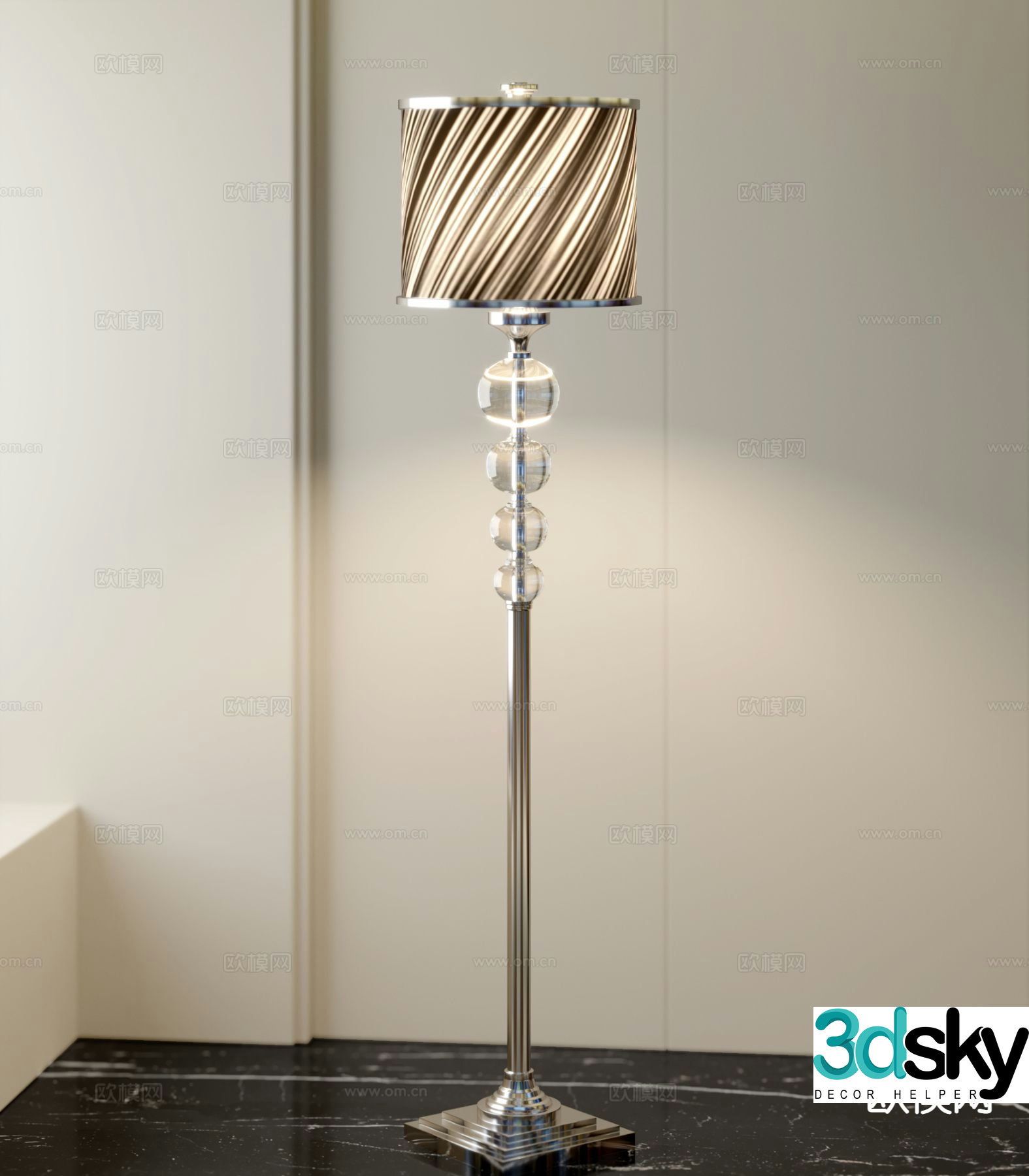 French light luxury floor lamp 3D model