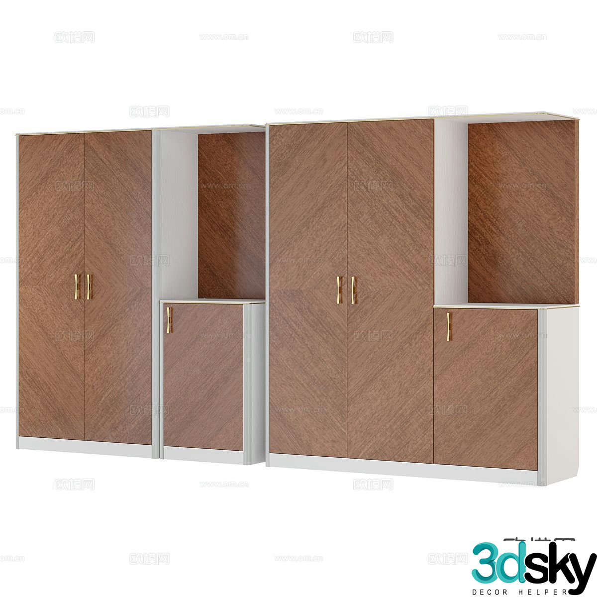 Nordic simple wardrobe 3d model