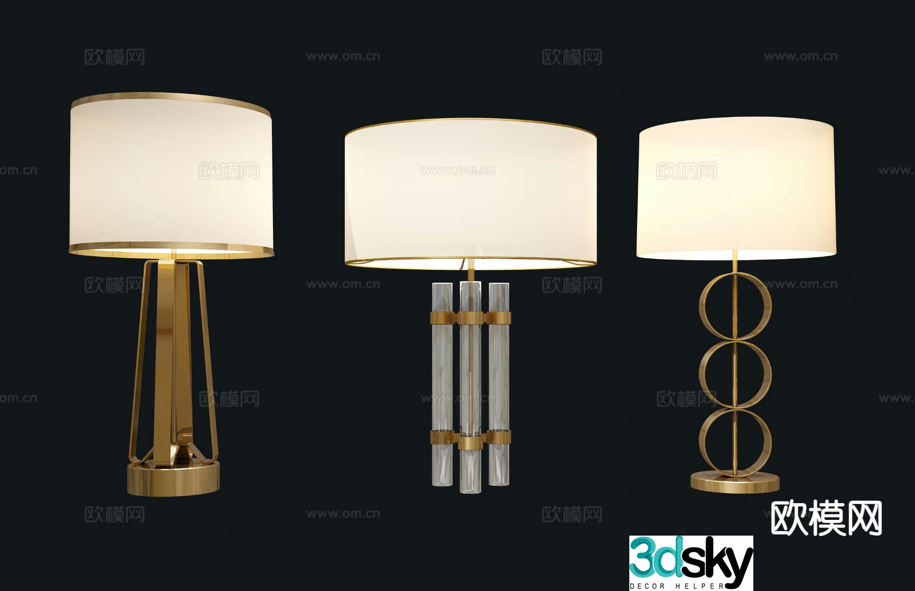 Light luxury table lamp 3D model