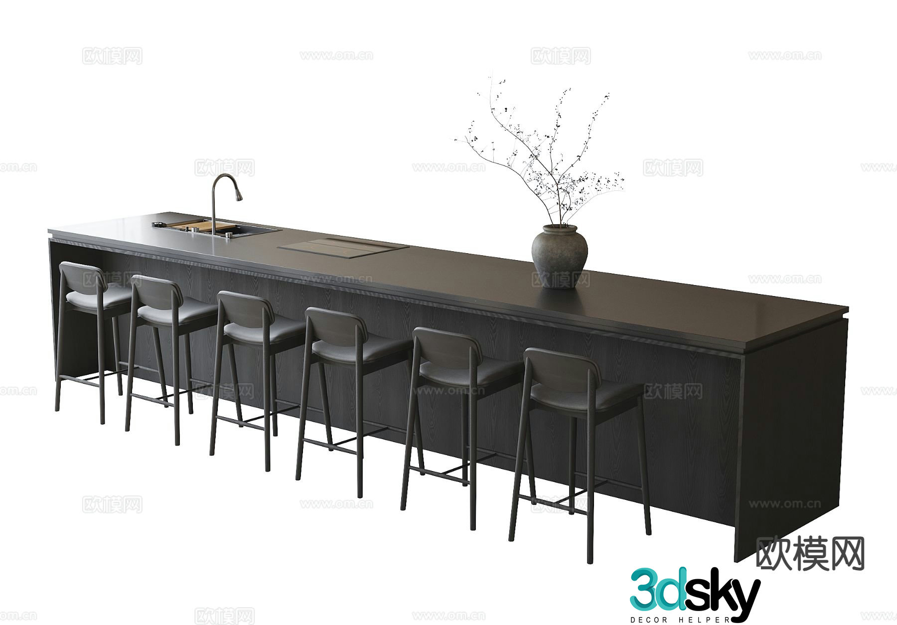 Italian bar bar chair 3d model