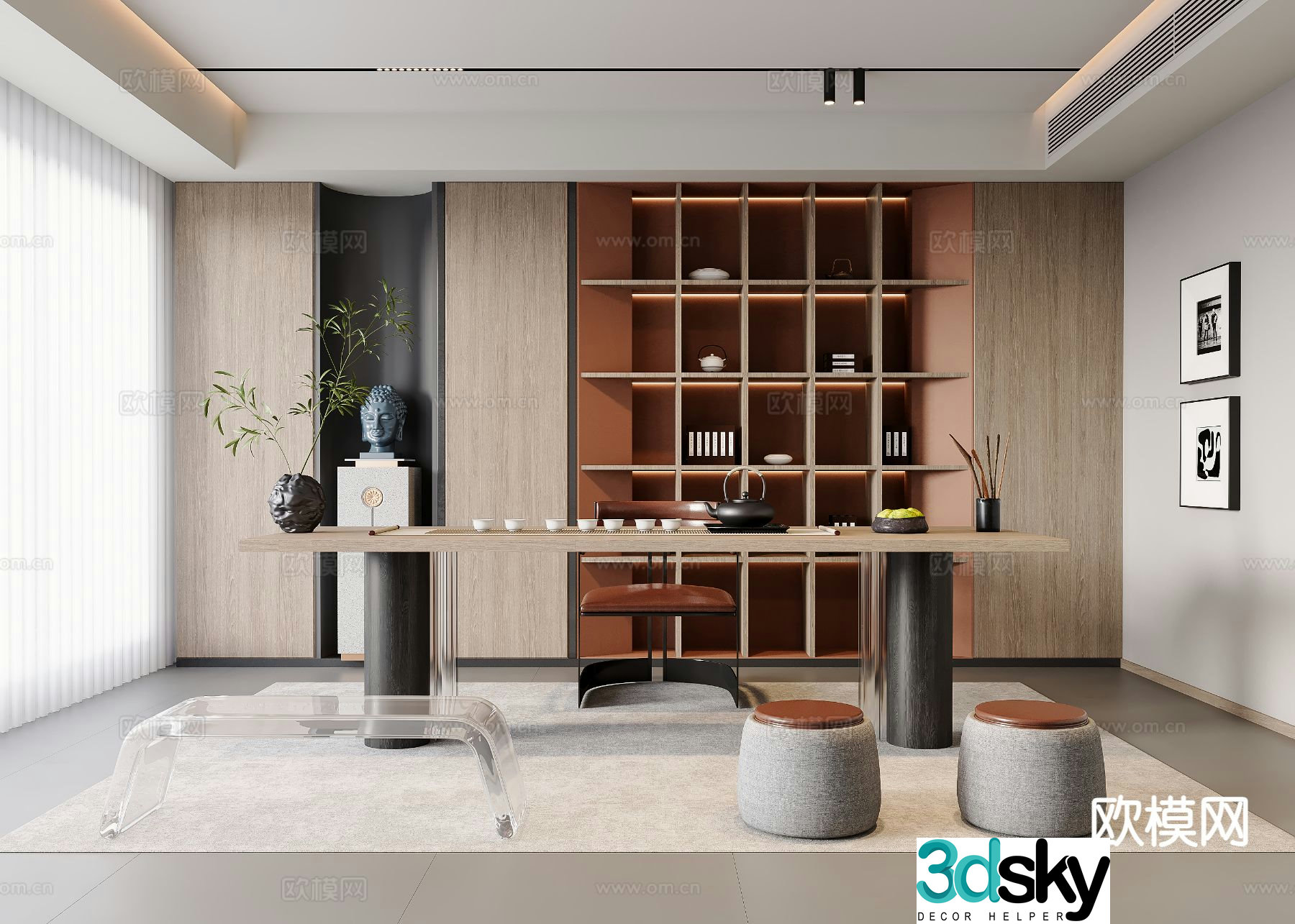 New Chinese tea room 3d model