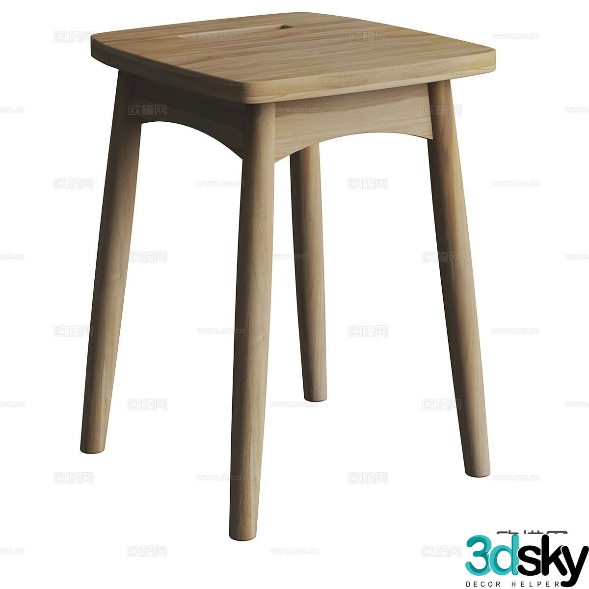 Nordic stool square stool 3d model
