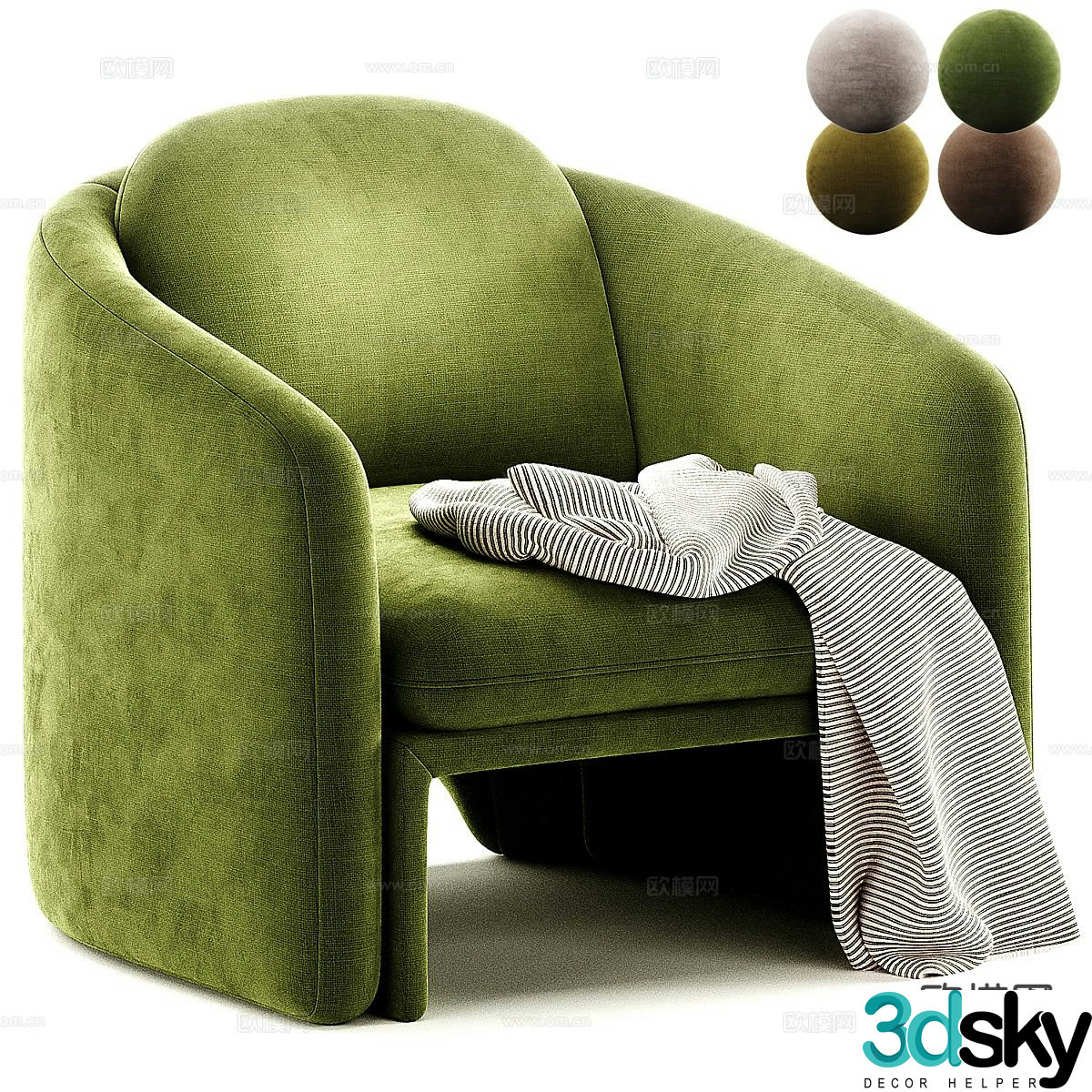 Italian sofa single sofa 3d model
