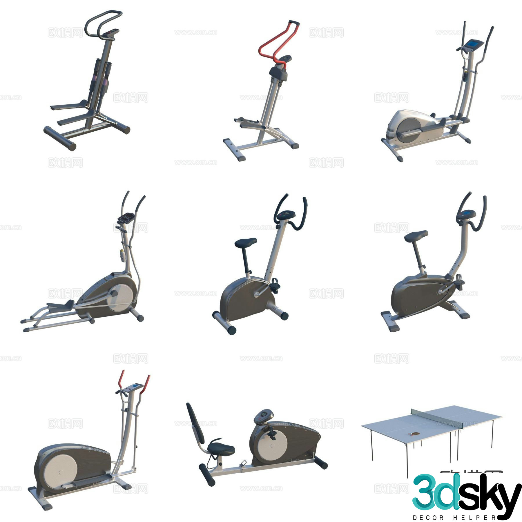 Spinning bike sports fitness equipment 3d model