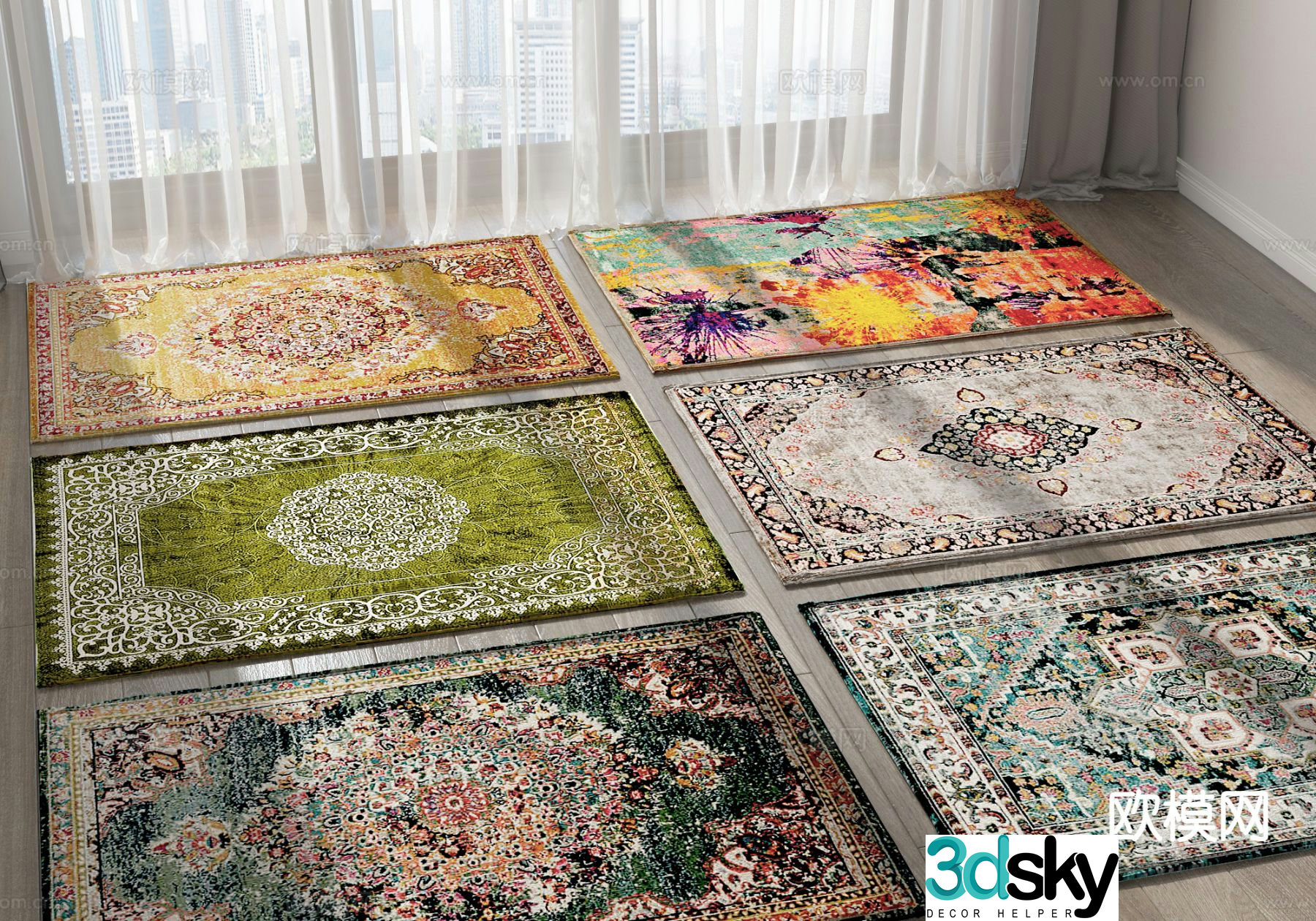 European carpet square carpet 3d model