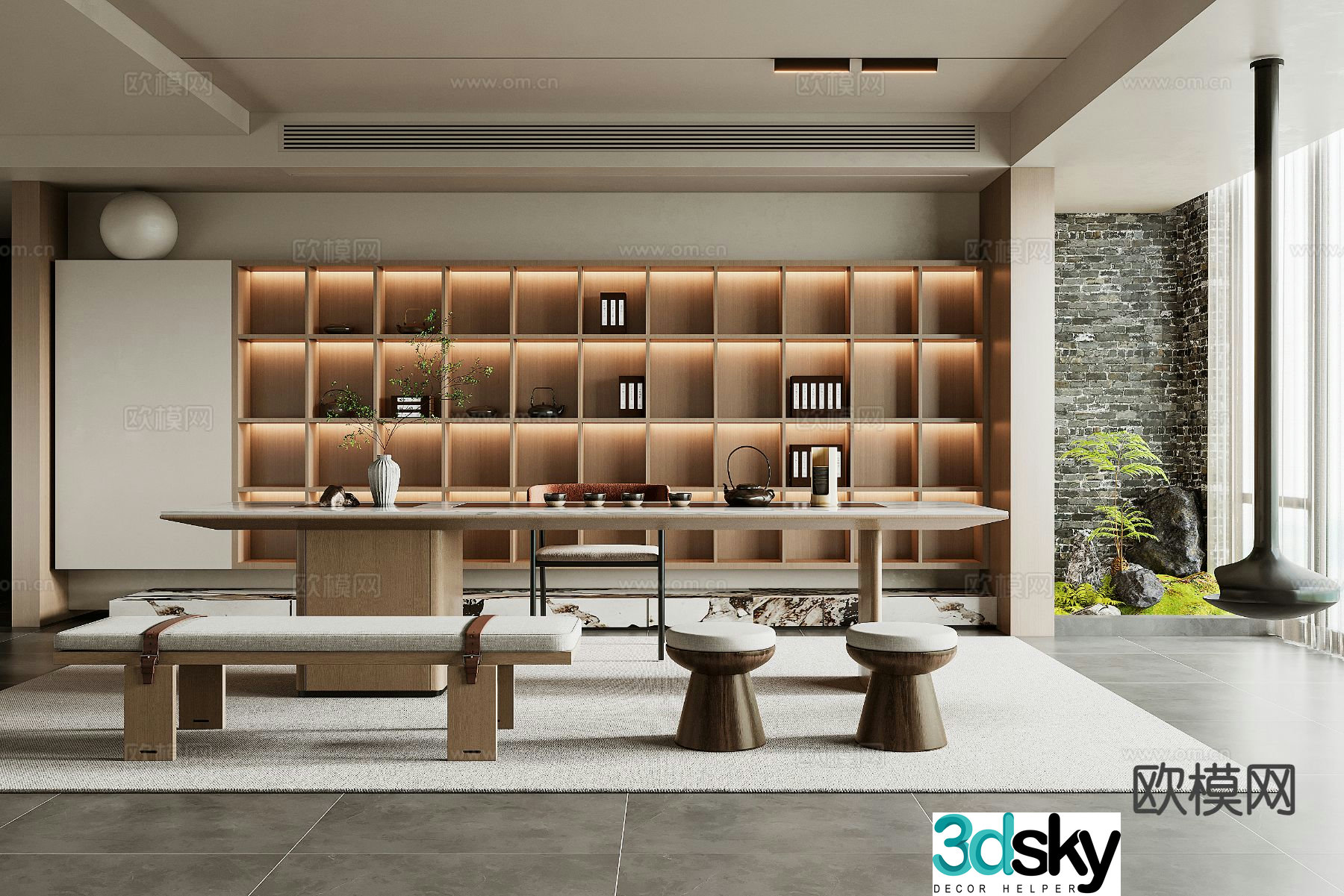 New Chinese tea room 3d model