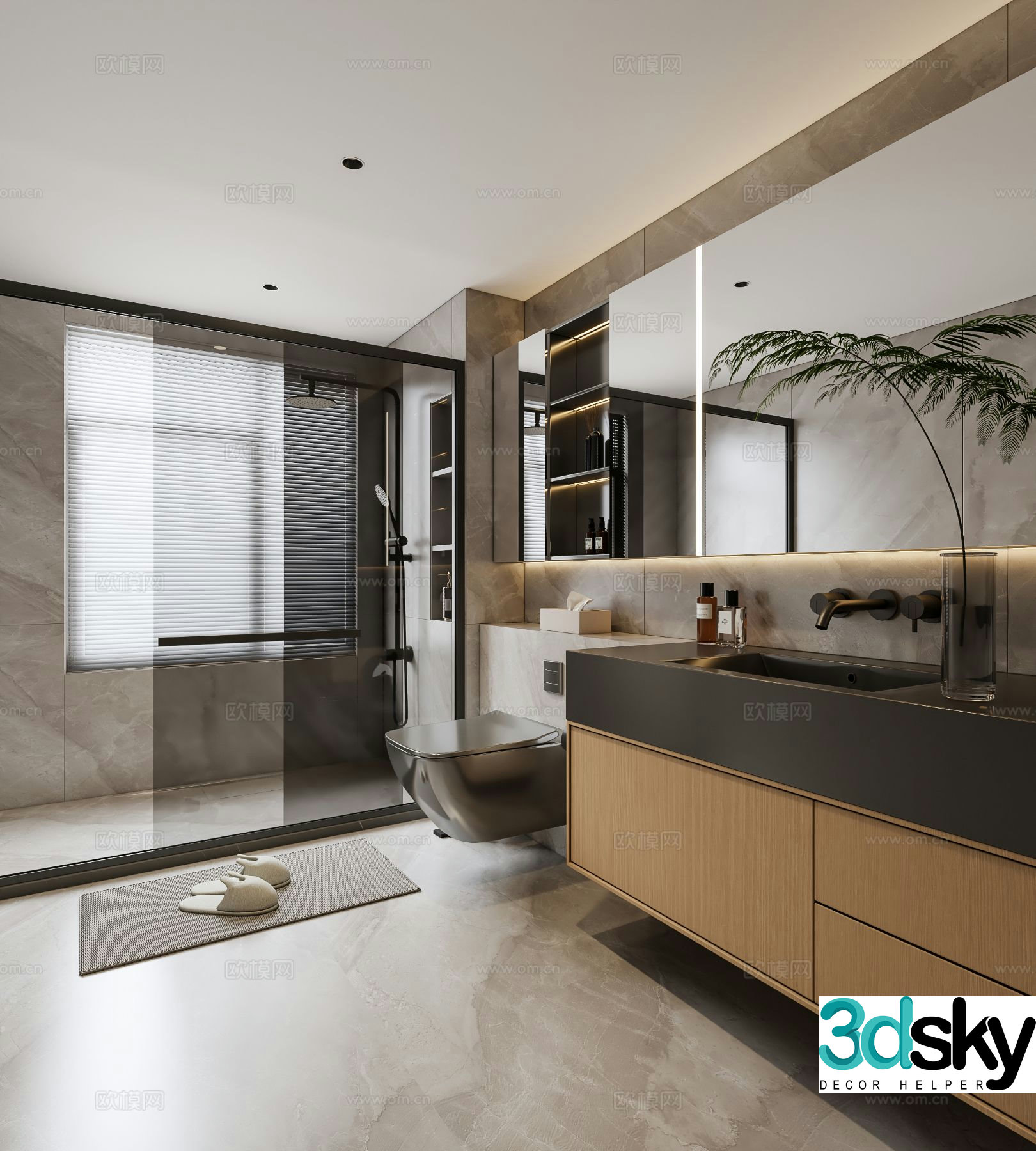 Modern bathroom bathroom 3d model