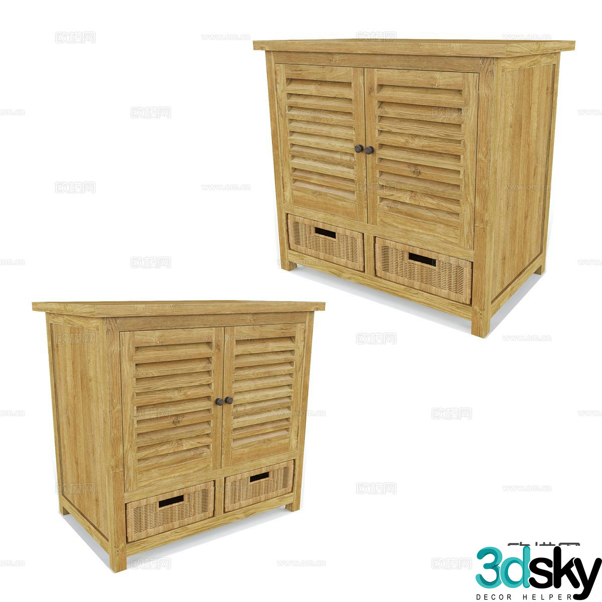 Nordic shoe cabinet 3d model