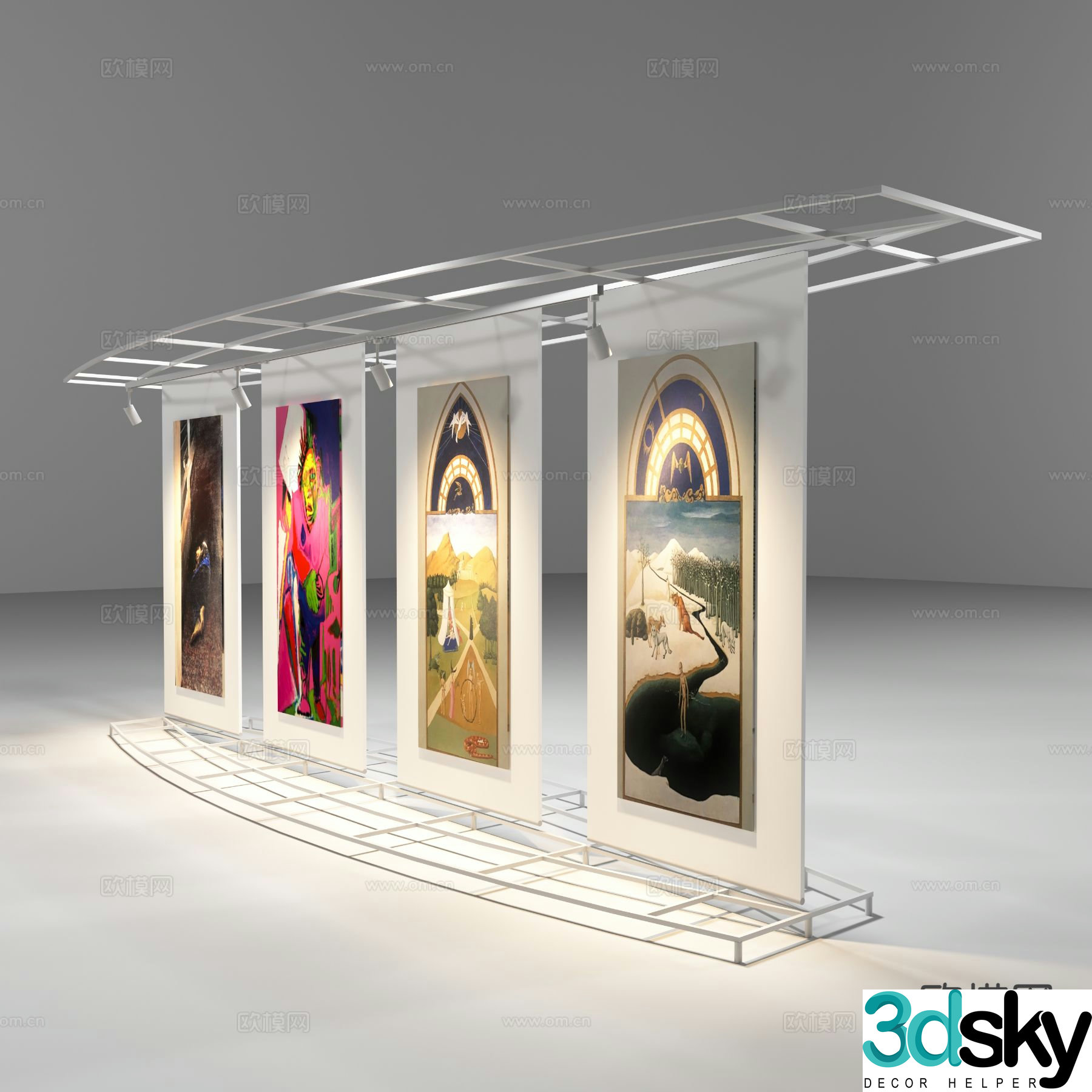 Art painting display stand easel 3d model