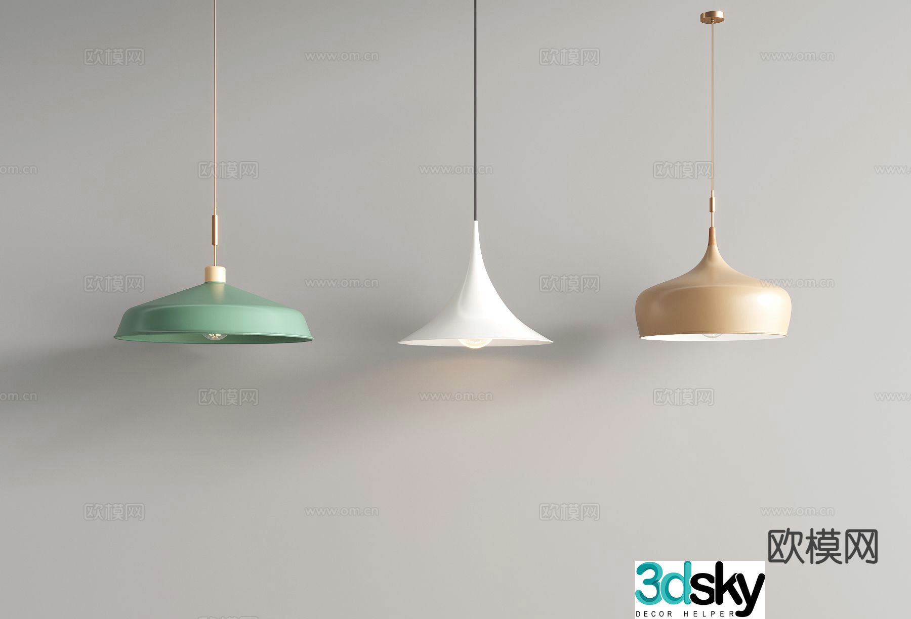 Modern dining room chandelier 3d model