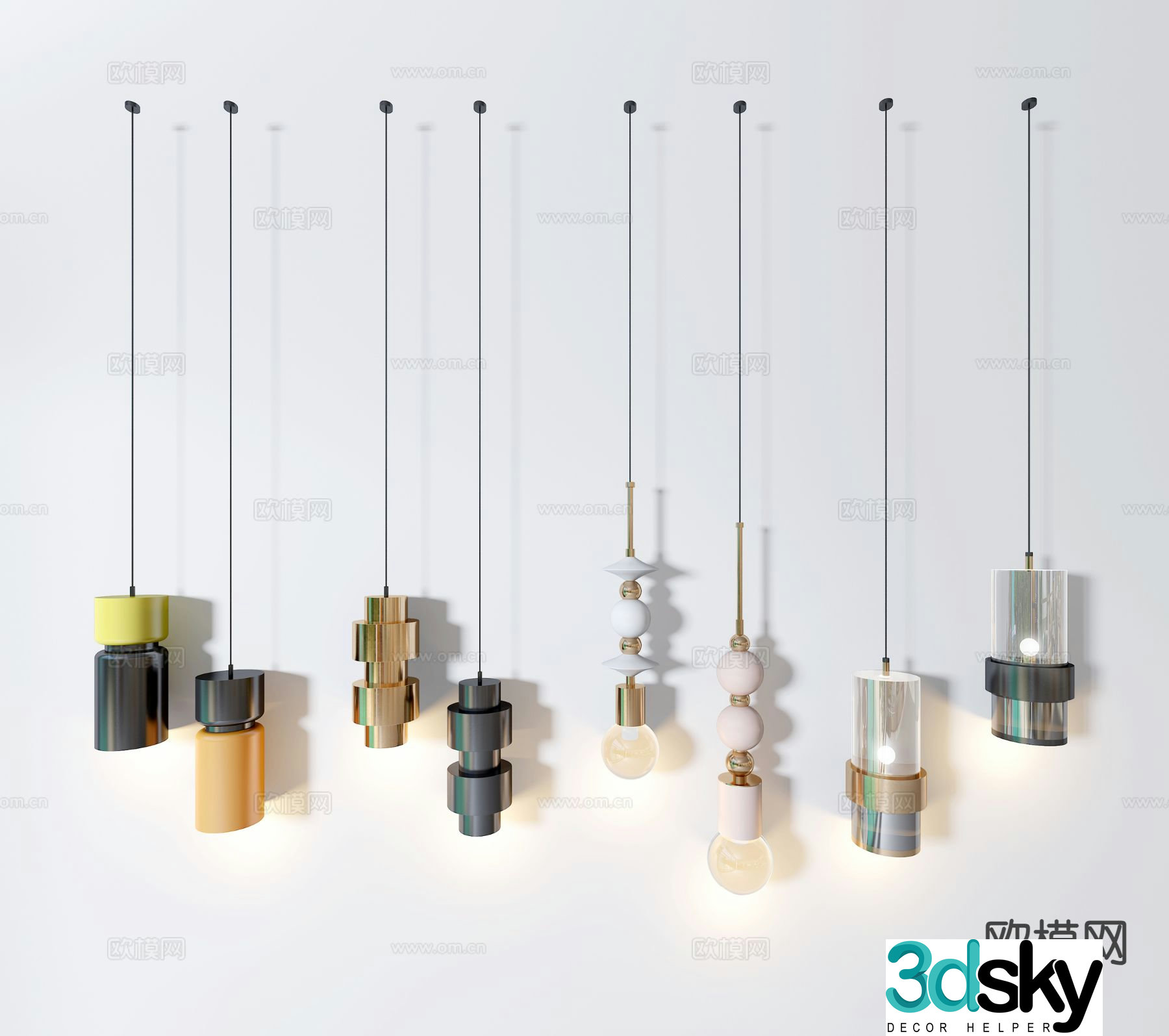 Metal small chandelier 3d model