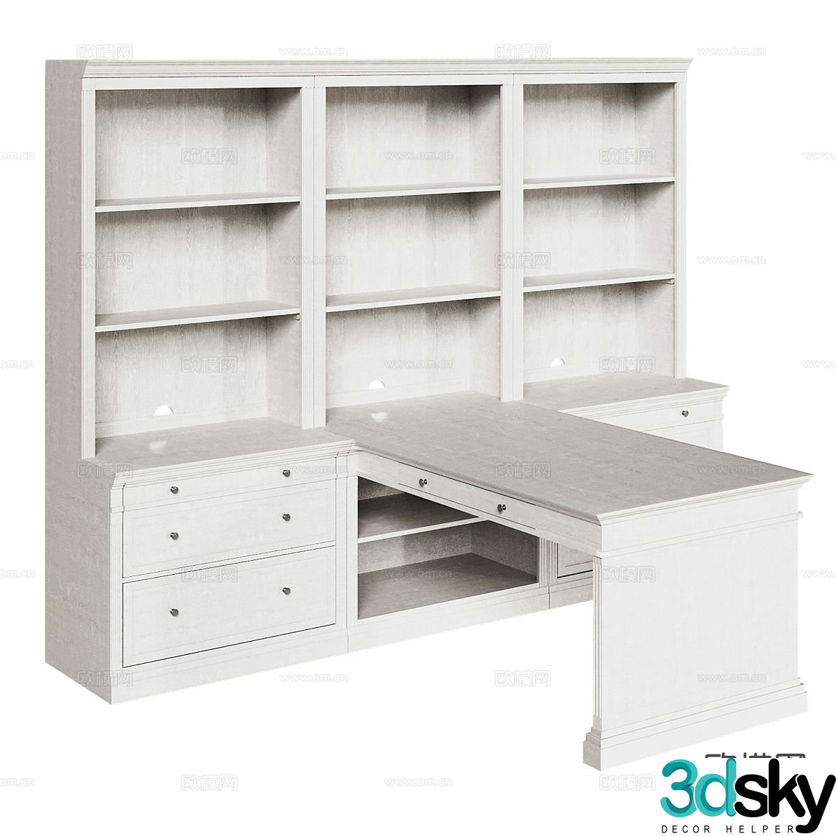modern desk desk 3d model