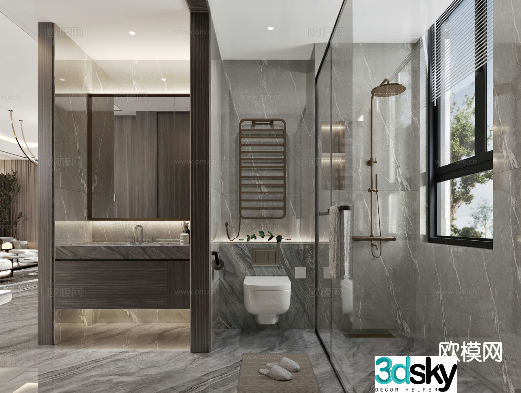 Modern bathroom bathroom 3d model