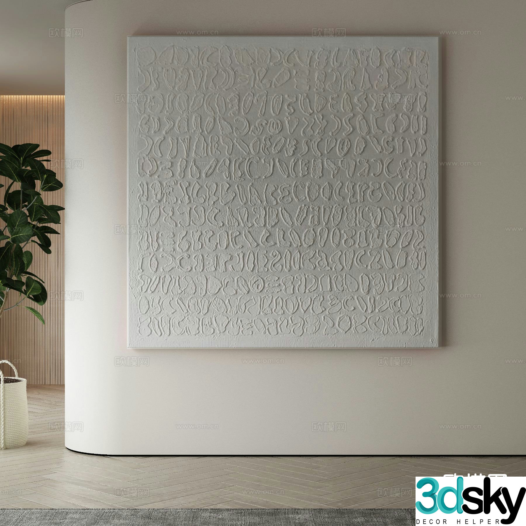 Modern art painting texture painting decorative painting 3d model