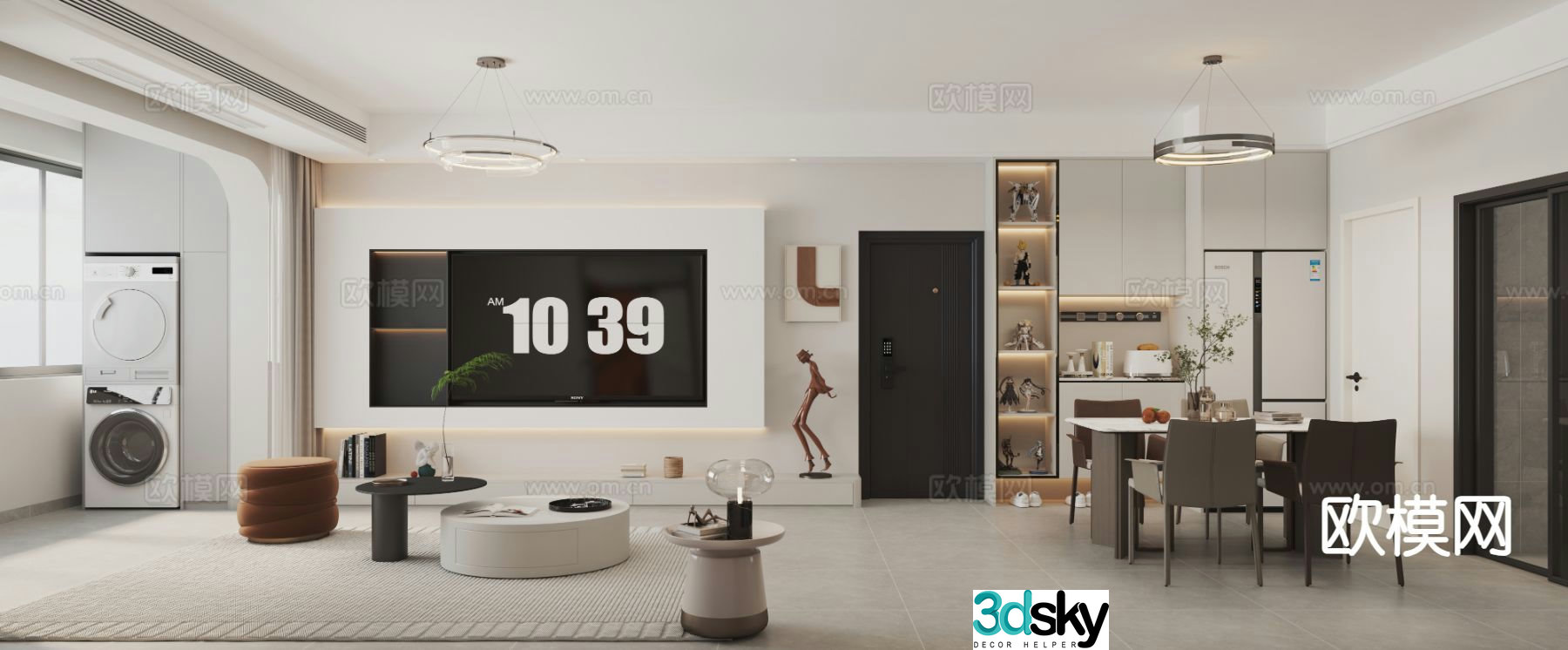 Modern guest restaurant 3d model