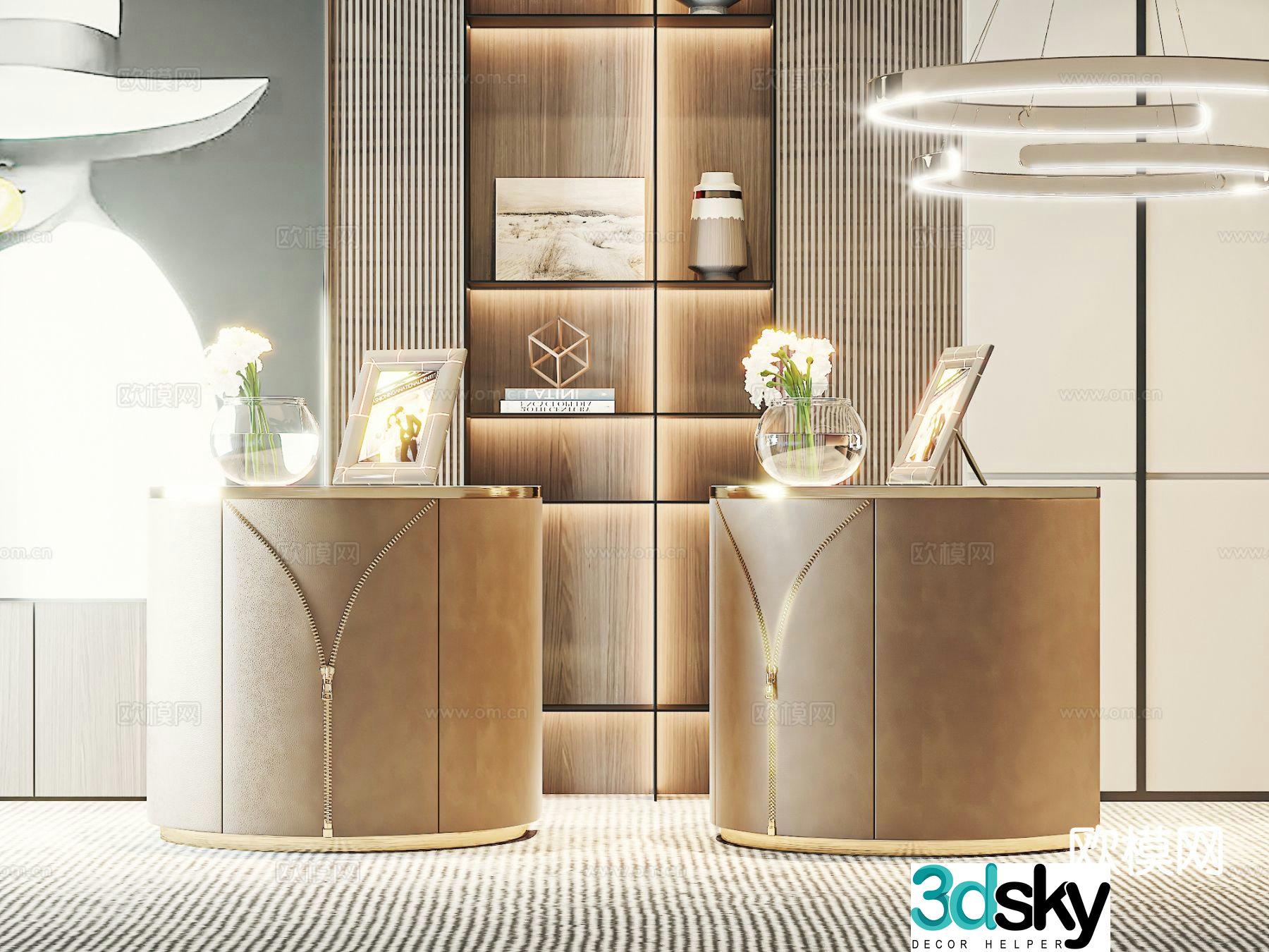 Modern bedside table 3d model