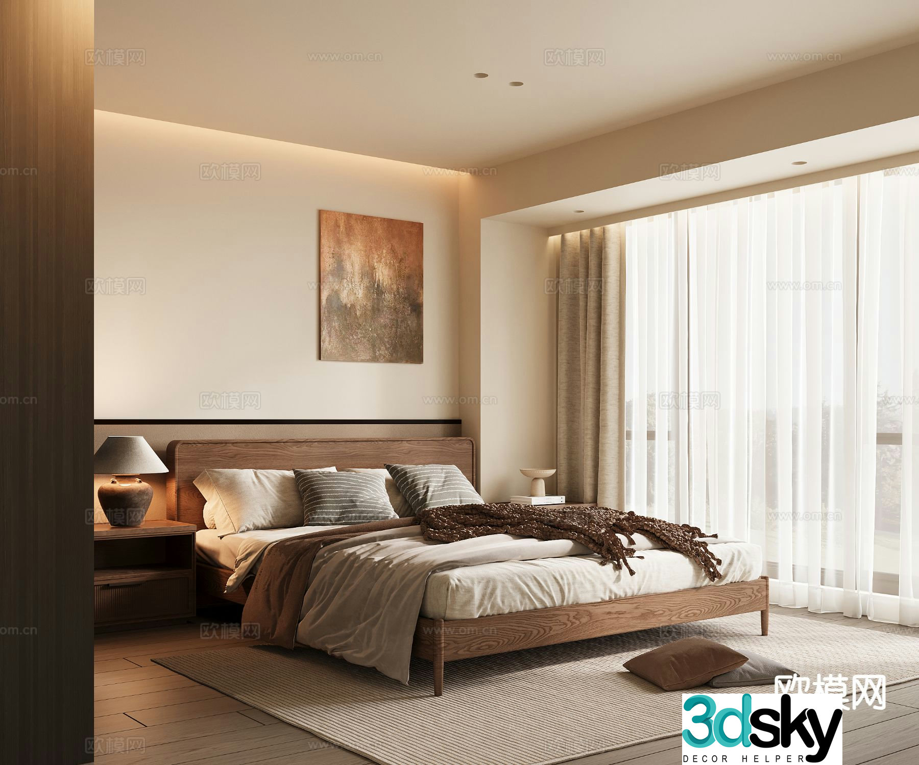 Medieval style bedroom master bedroom 3d model