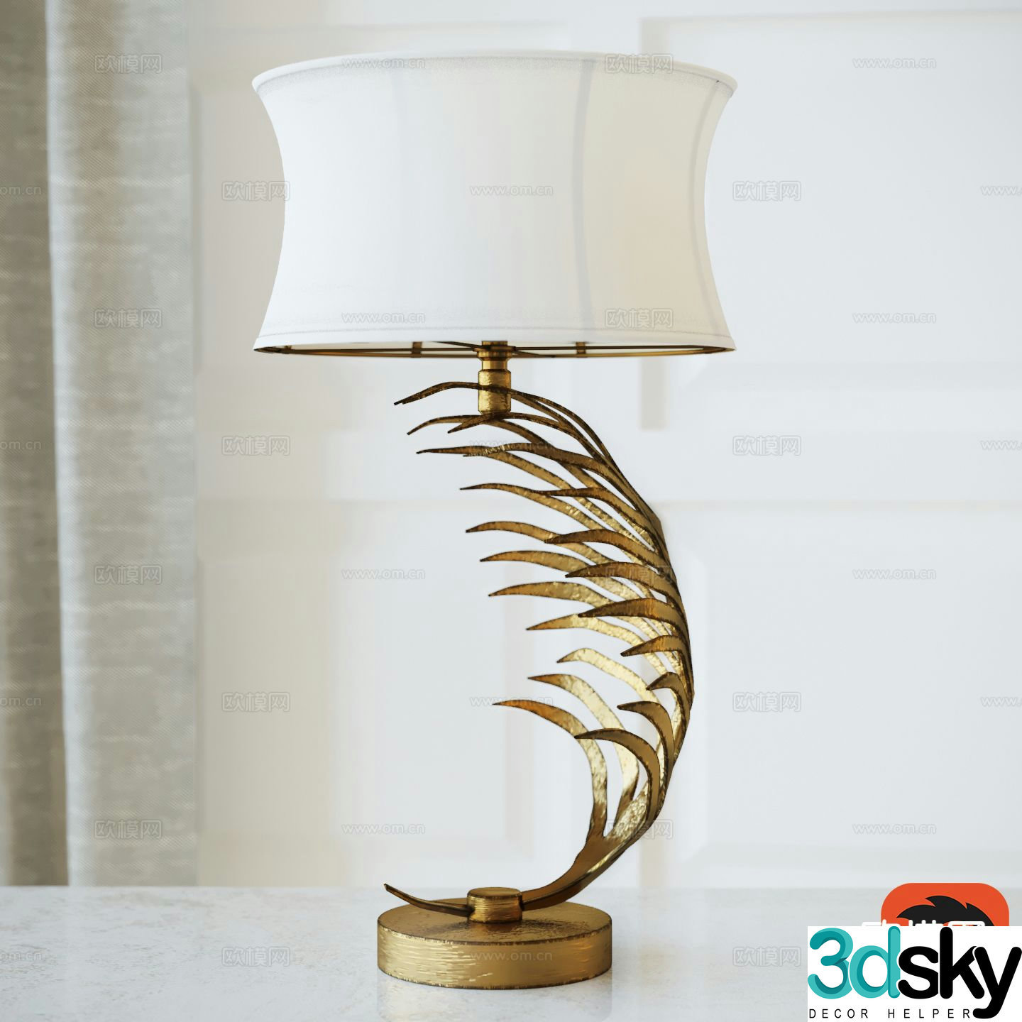 Light luxury table lamp 3D model