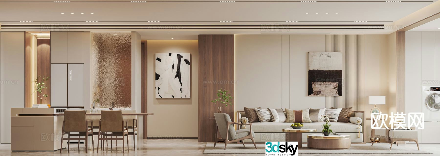 Modern guest restaurant 3d model