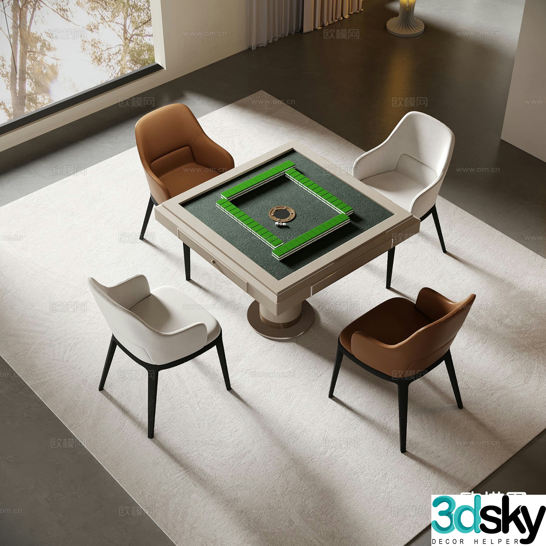 Mahjong table entertainment table automatic mahjong table 3d model