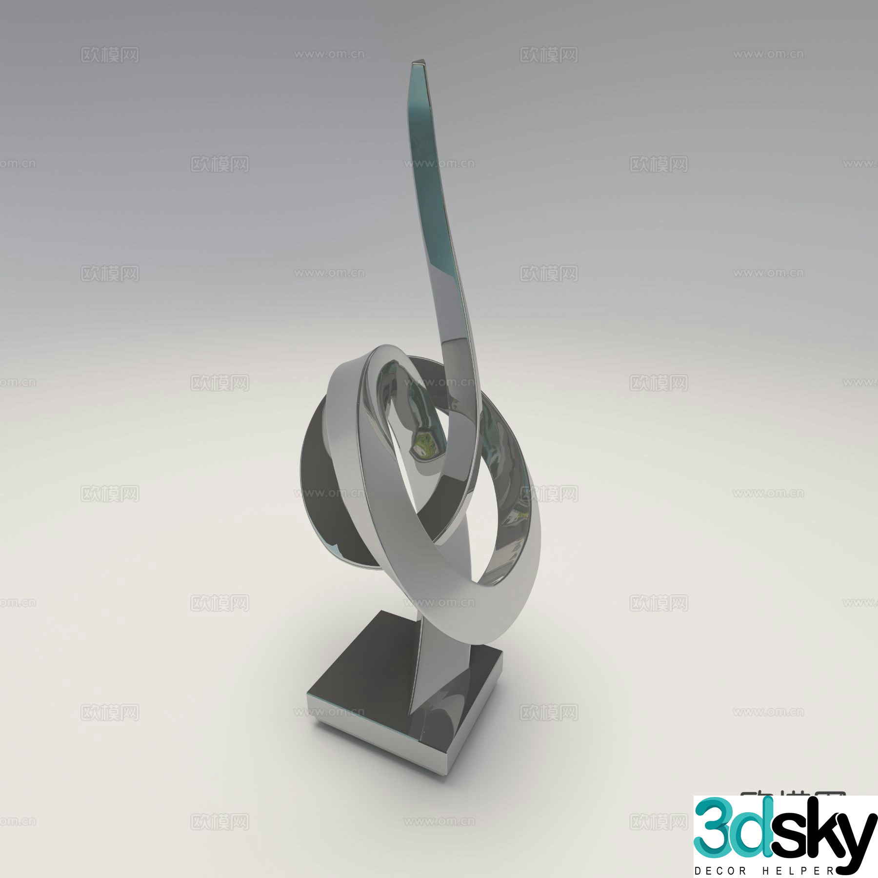 Modern abstract sculpture art ornament 3d model