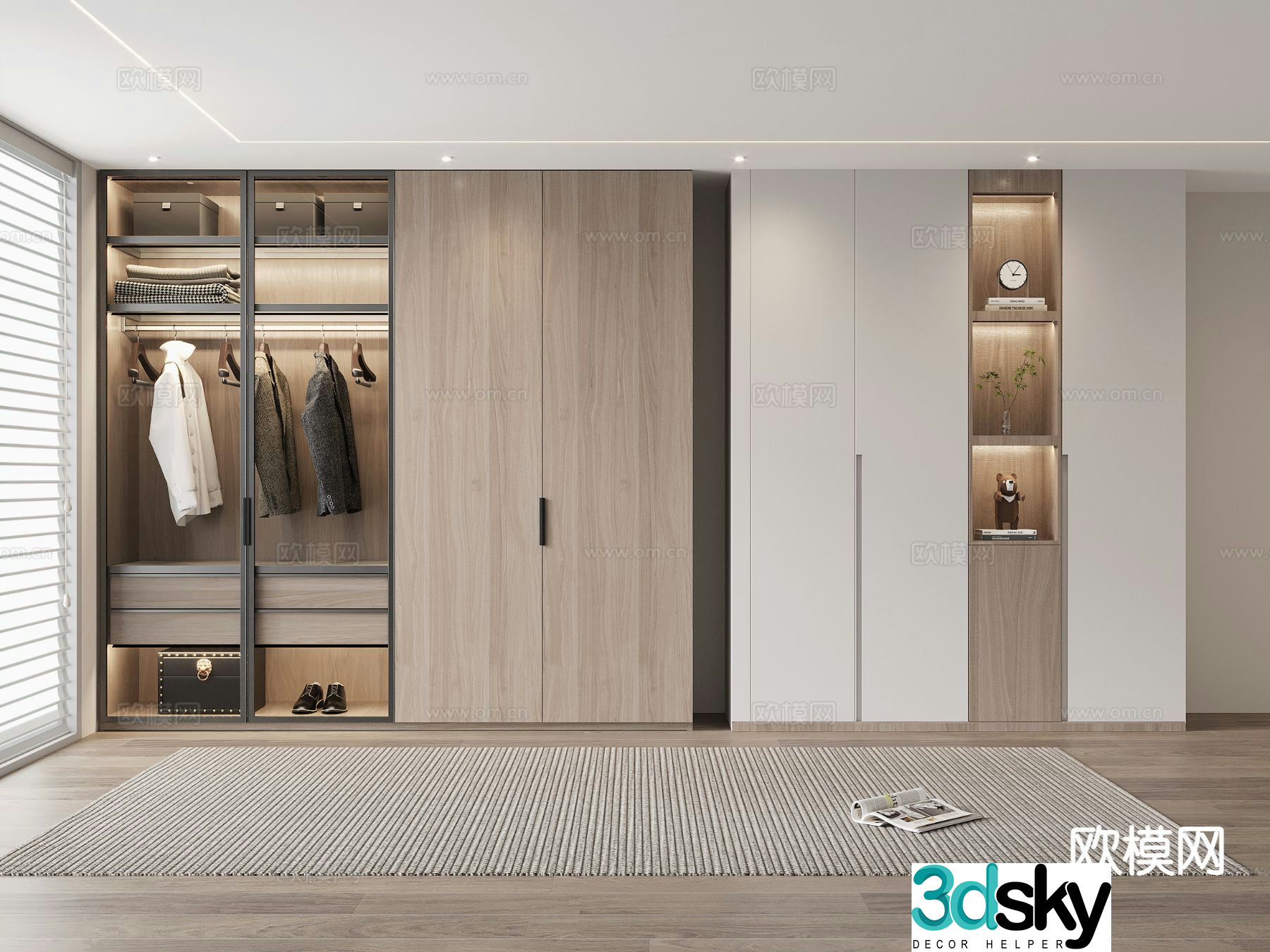 modern wardrobe wardrobe 3d model