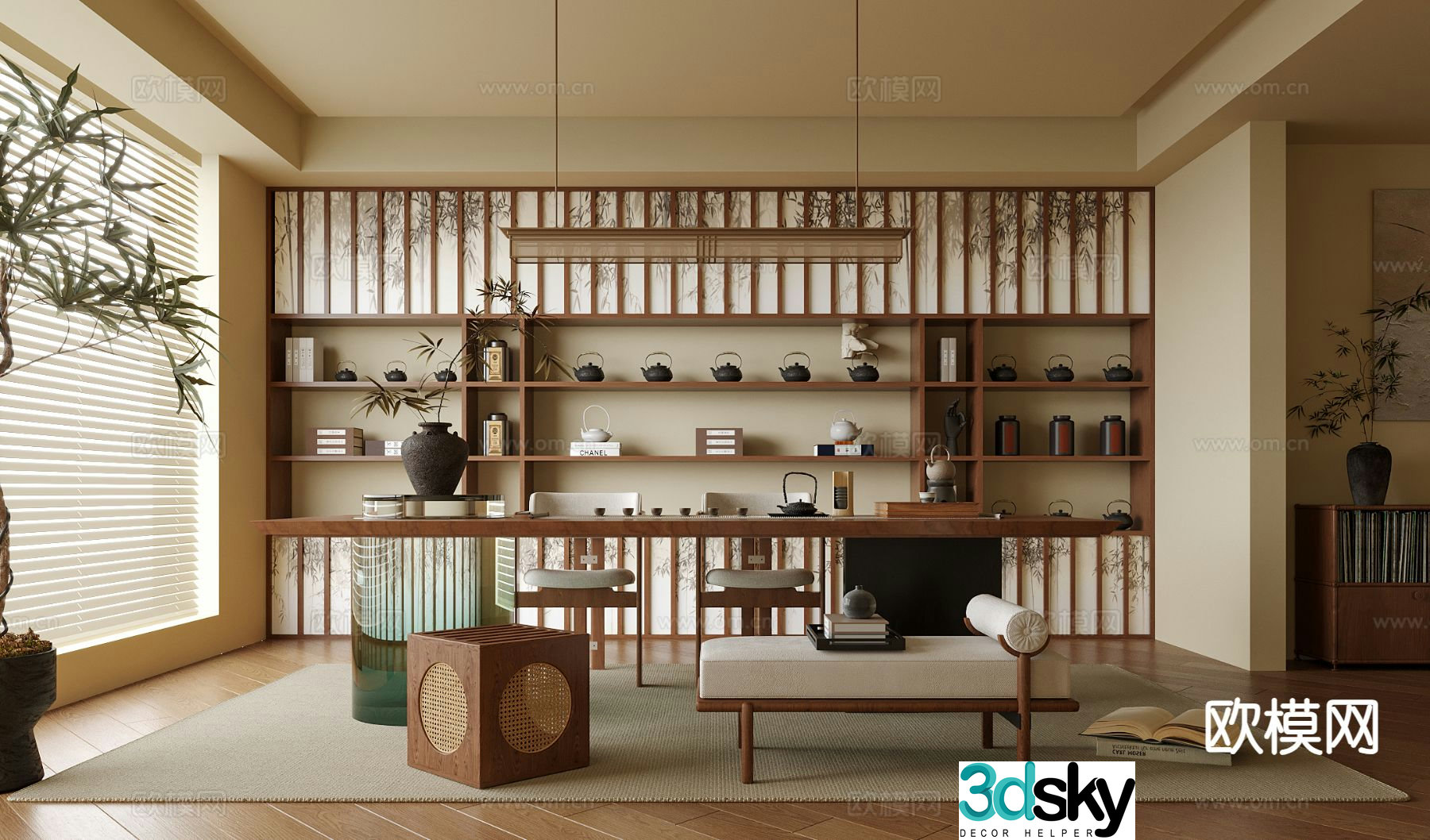 New Chinese tea room 3d model