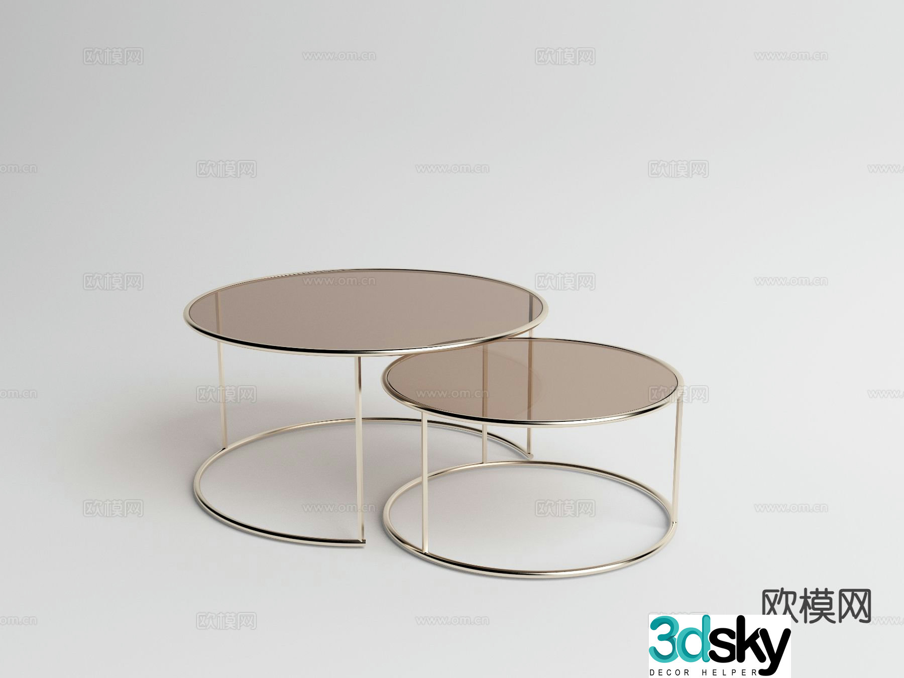 Modern double coffee table 3d model