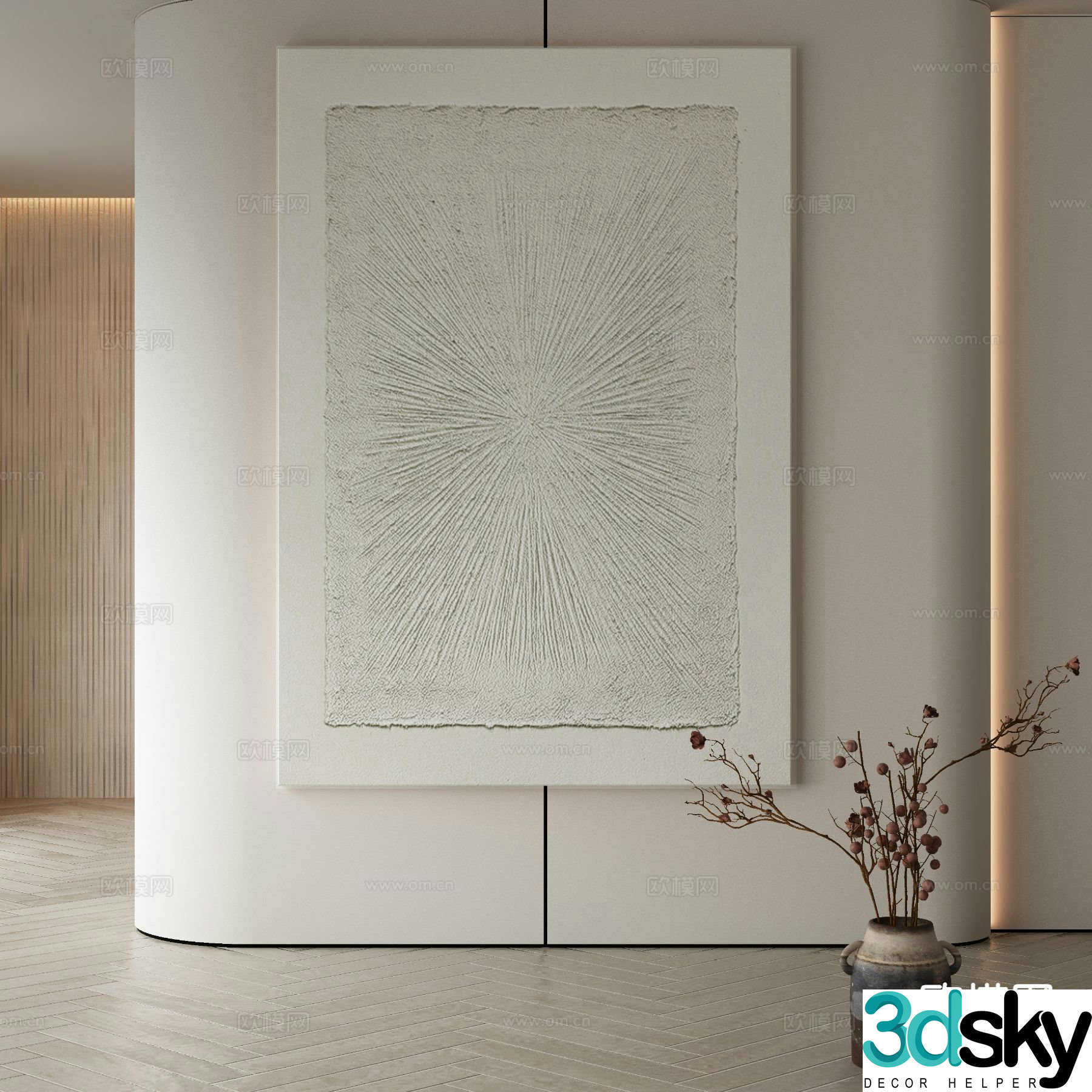 Modern art painting texture painting decorative painting 3d model