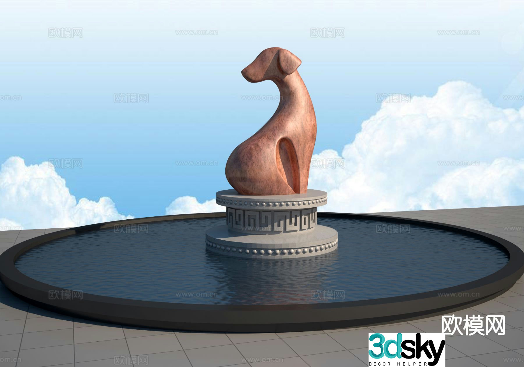 Zodiac dog sculpture 3d model