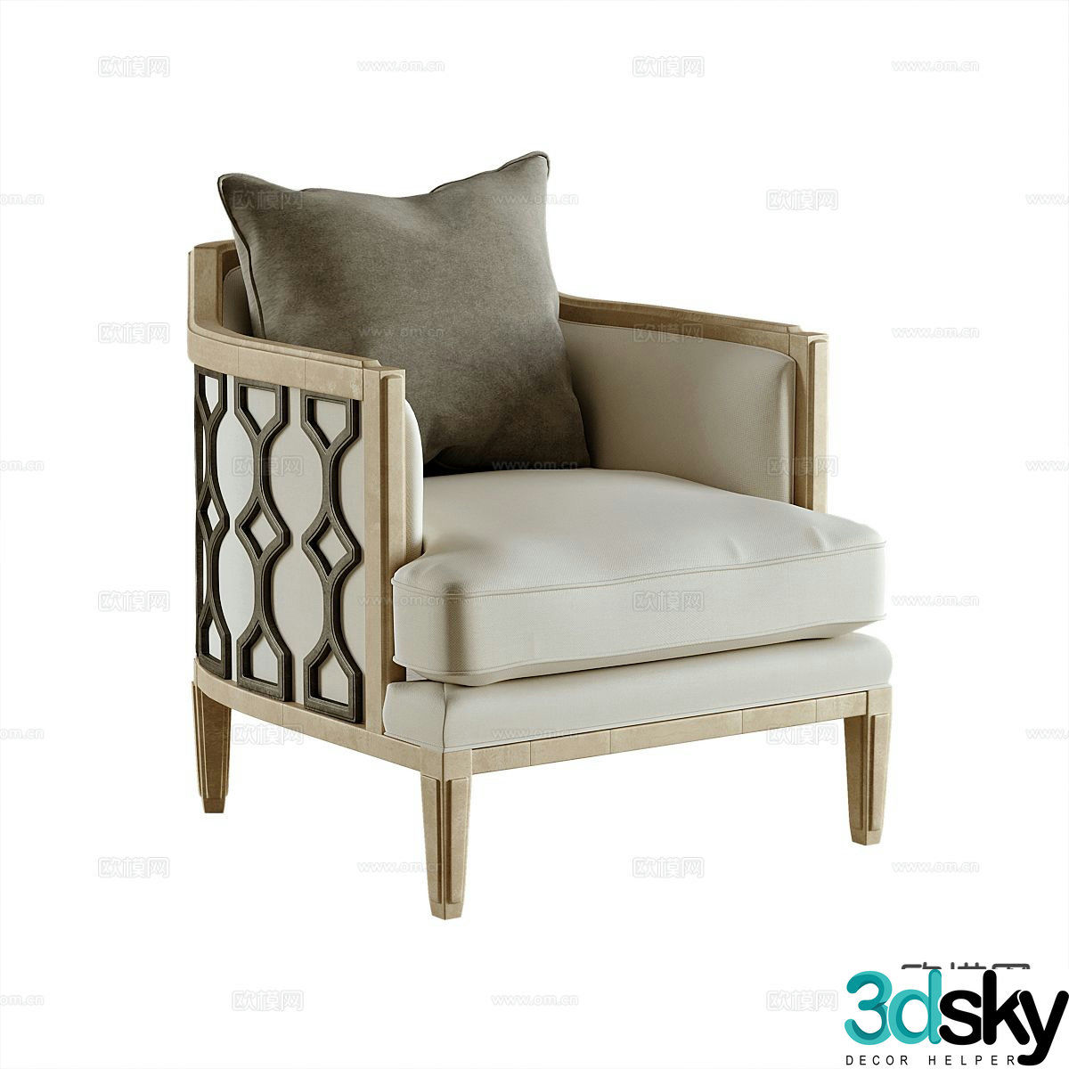 American sofa chair single sofa 3d model