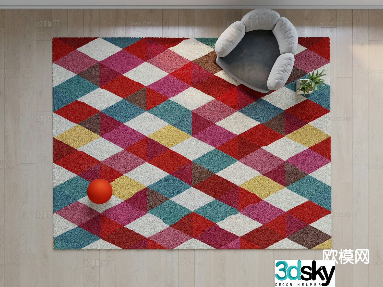Medieval style carpet internet celebrity carpet 3d model