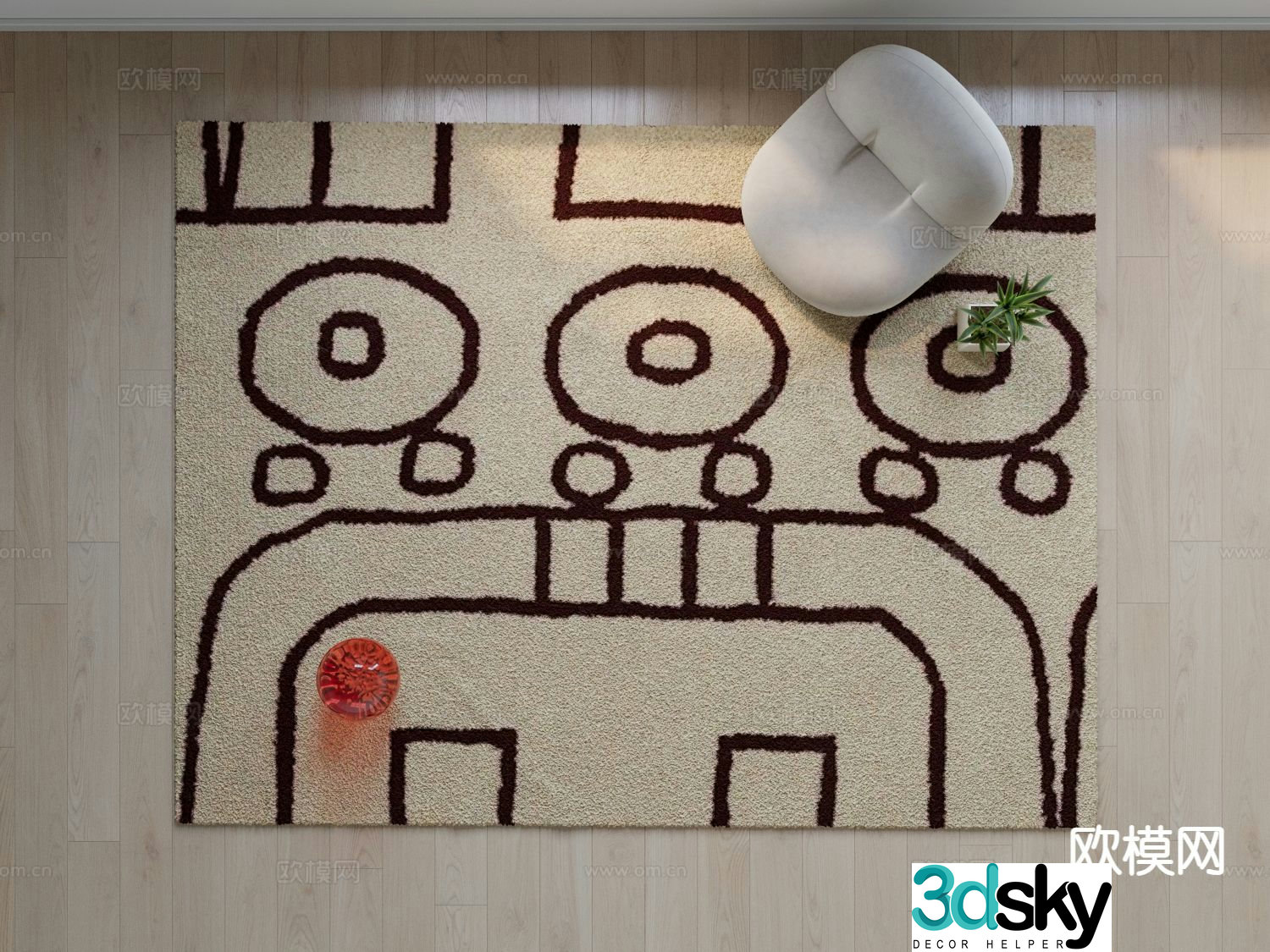 Medieval style carpet internet celebrity carpet 3d model