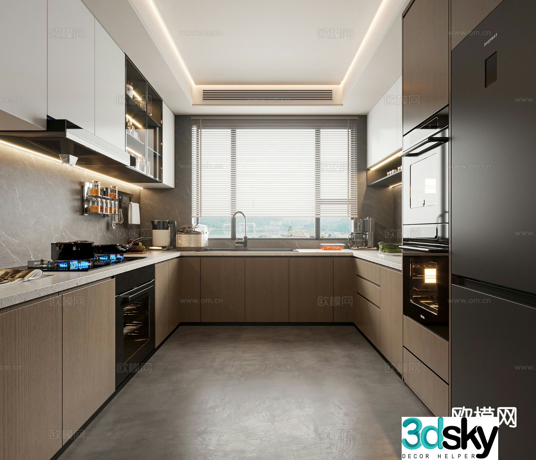 Italian kitchen cabinet 3d model