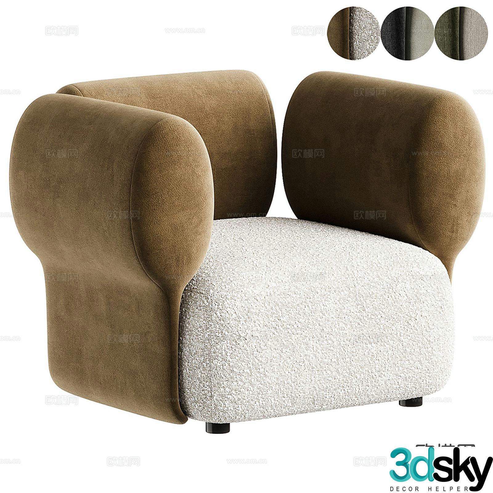 Italian single sofa 3d model