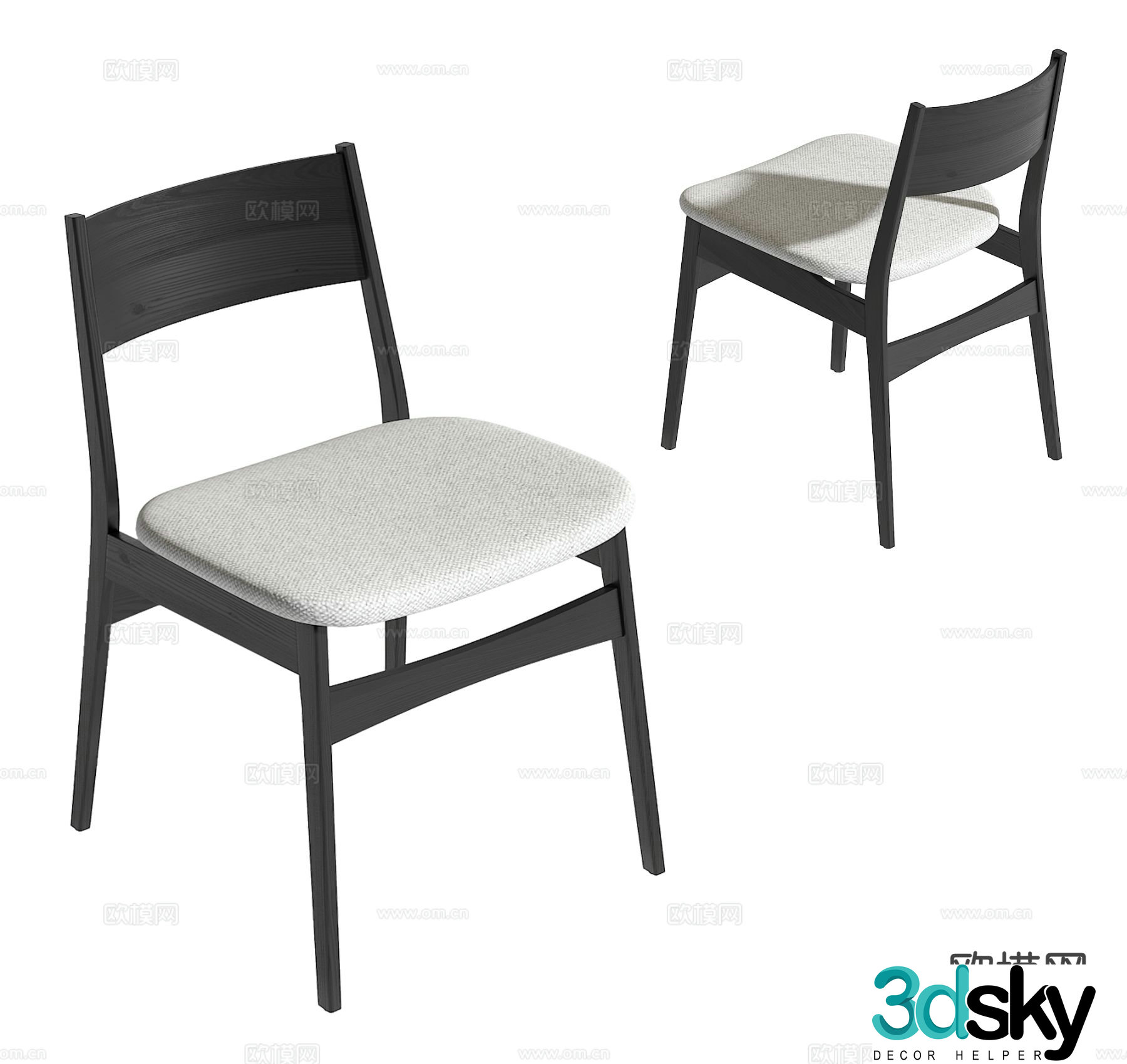 Modern chair dining chair 3d model