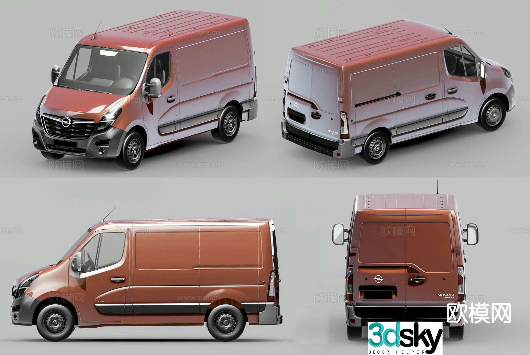 Opel Van Movano Truck 3D Model