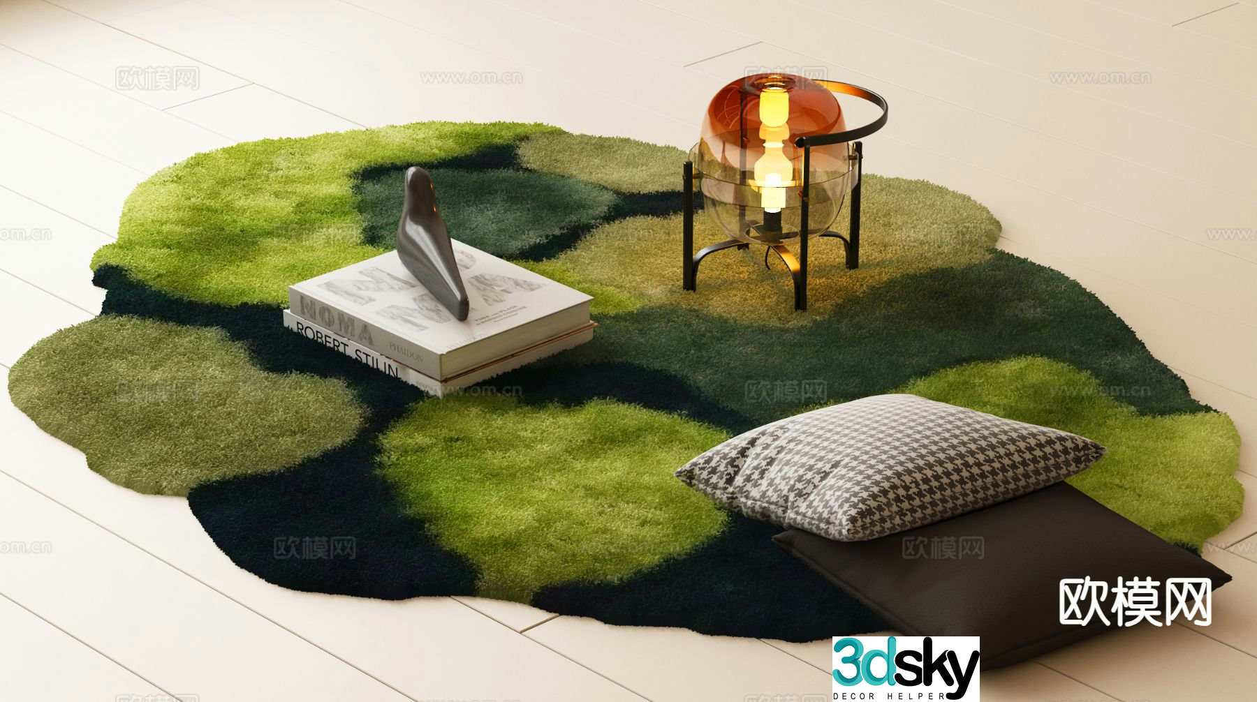 Modern carpet special shaped carpet plush carpet 3d model