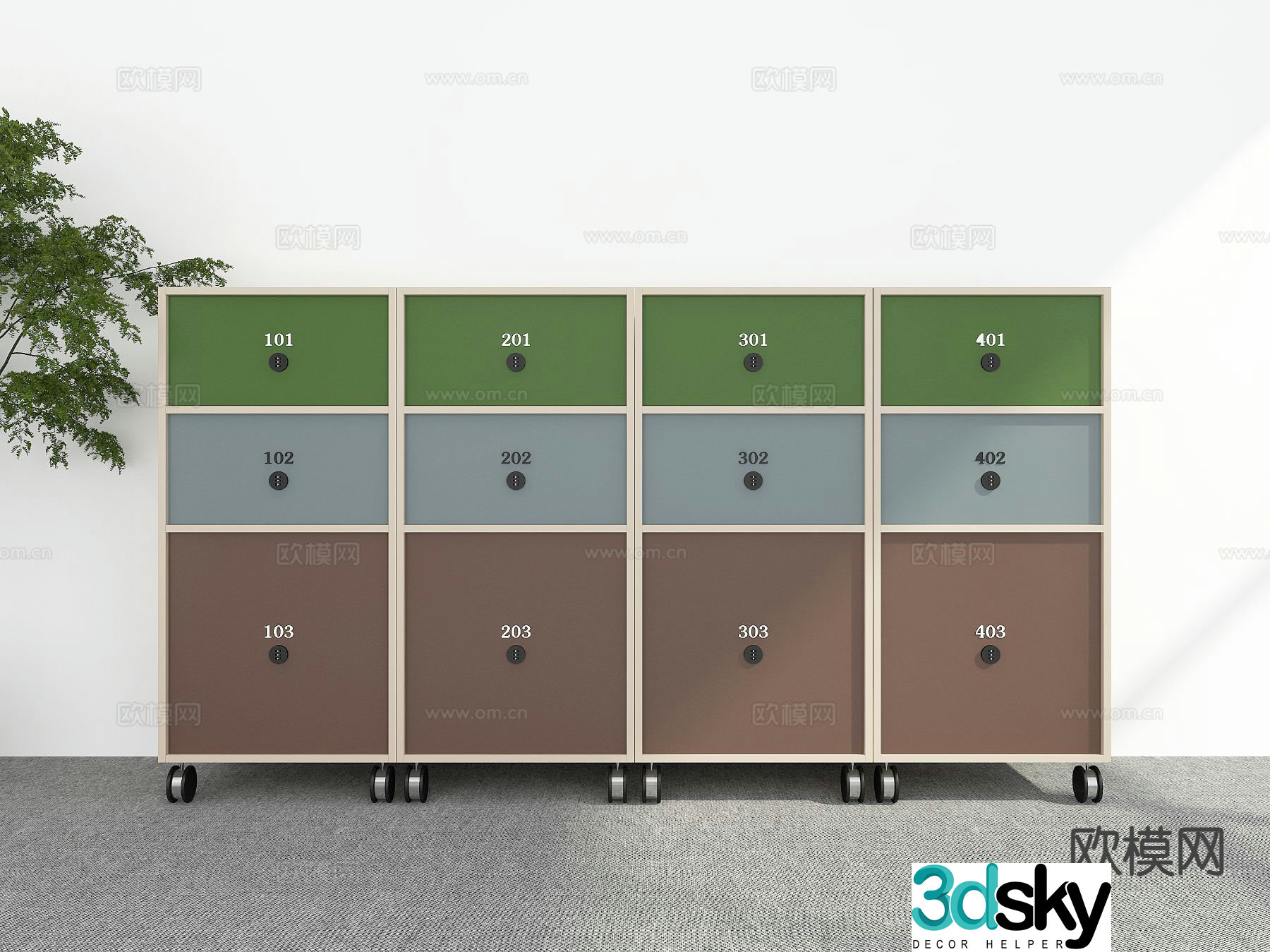 Modern locker locker 3d model
