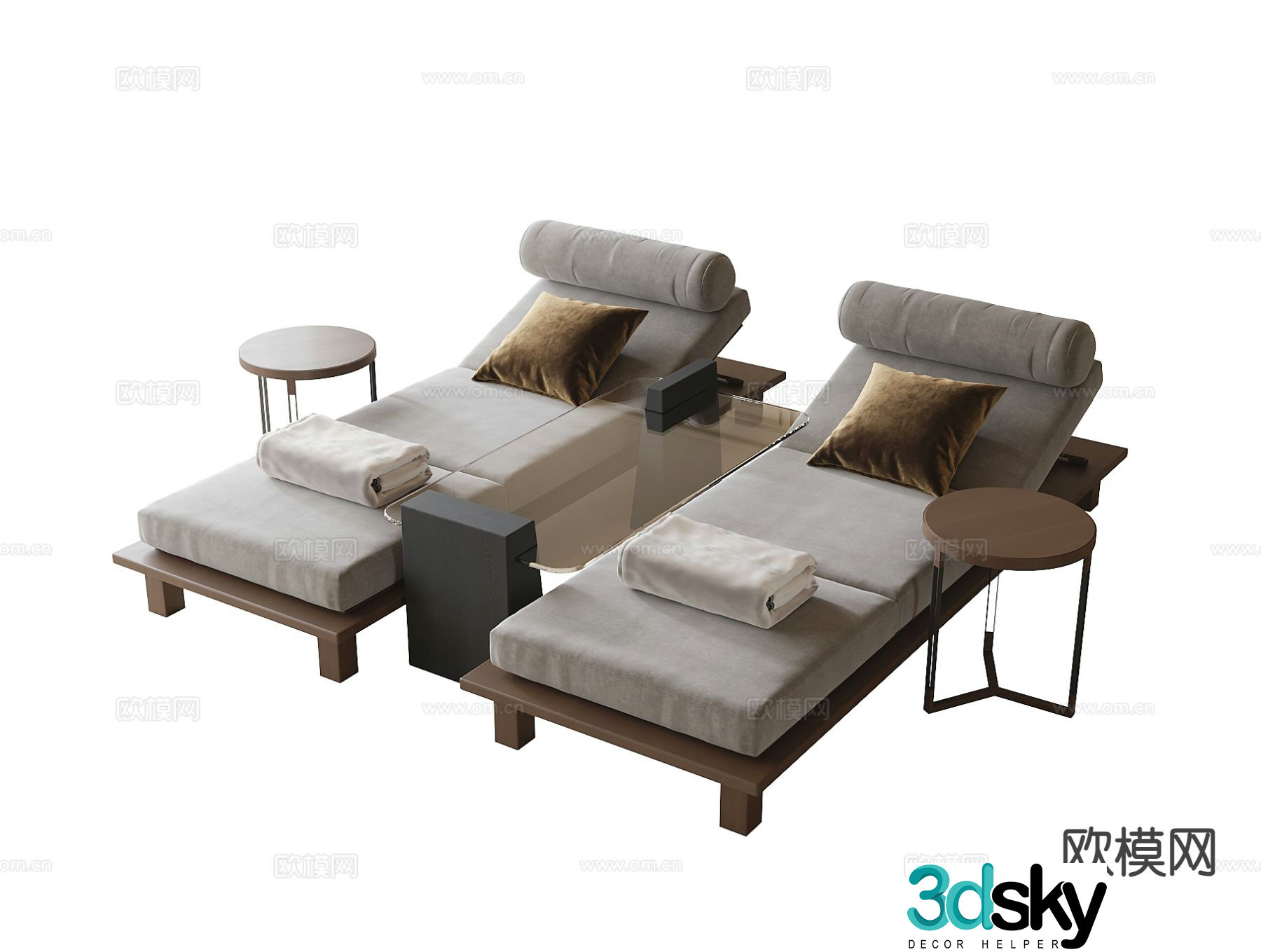 Modern fabric recliner massage chair 3d model