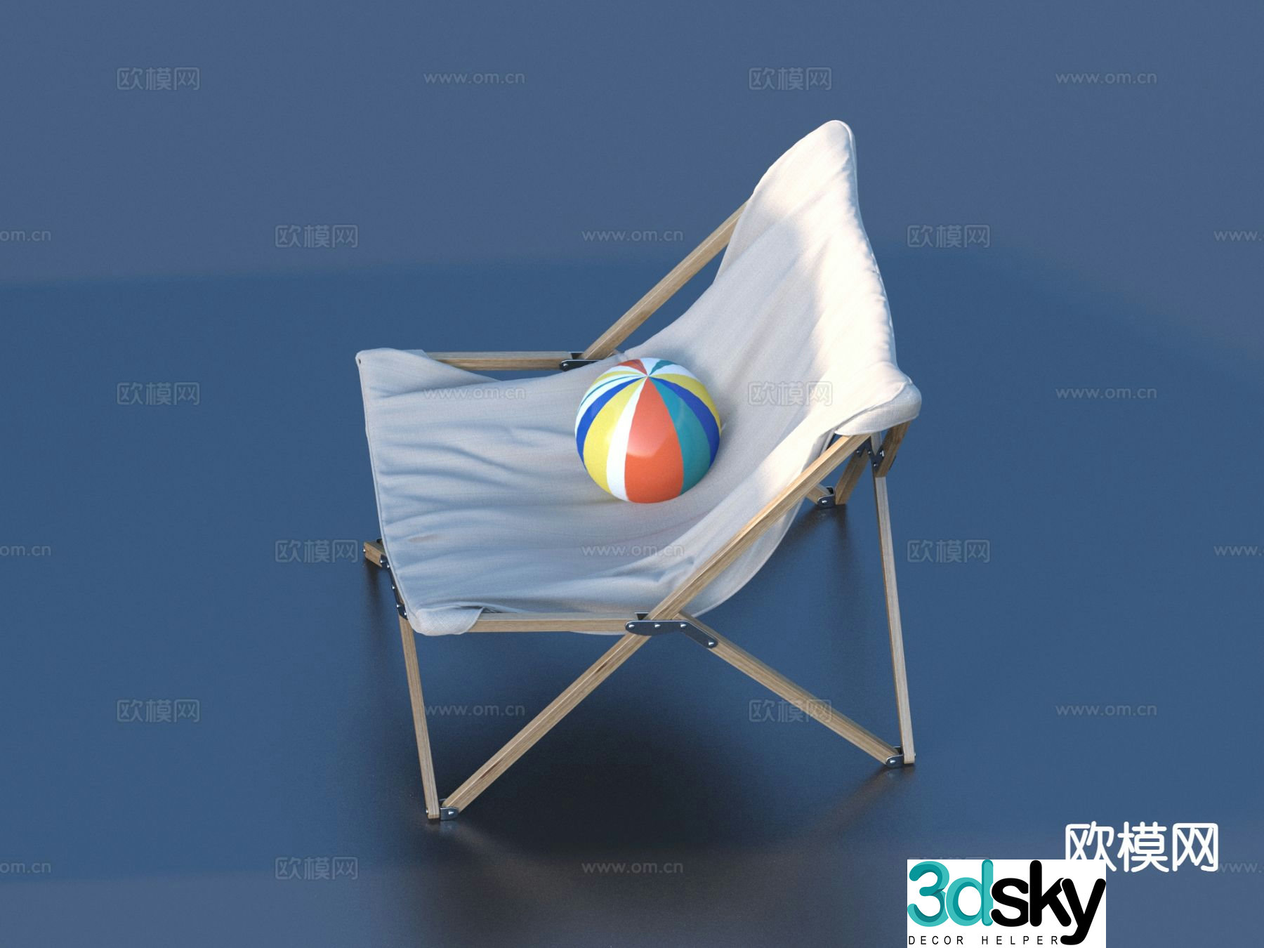 Recliner folding chair activity chair camping chair 3d model